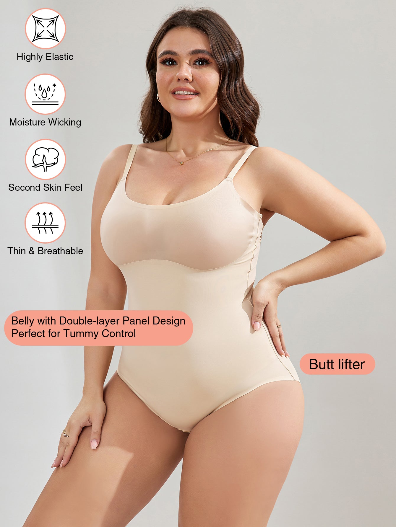 Open Bust Tummy Control Seamless Hourglass Under Dresses Shapewear For Plus Size