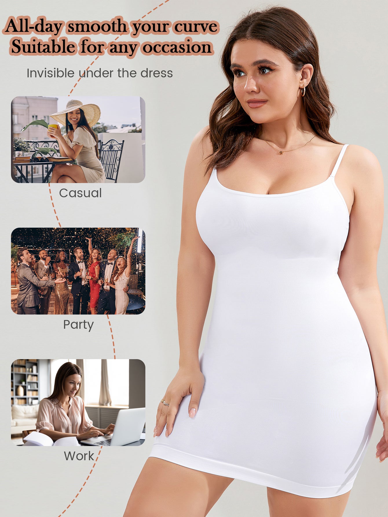 Seamless Tummy Control Sculpting Shaping dress For Plus Size Women