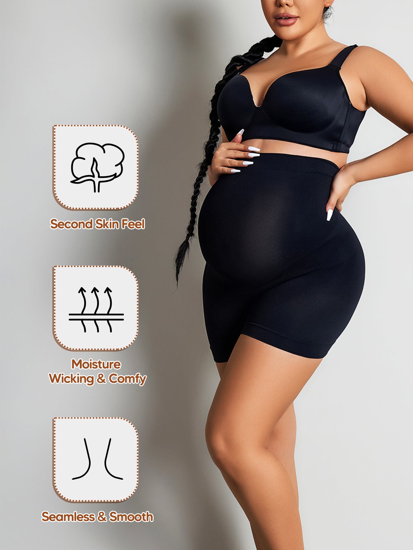 Plus Size Maternity Shapewear, Mid-Thigh Pregnancy Underwear For Dresses