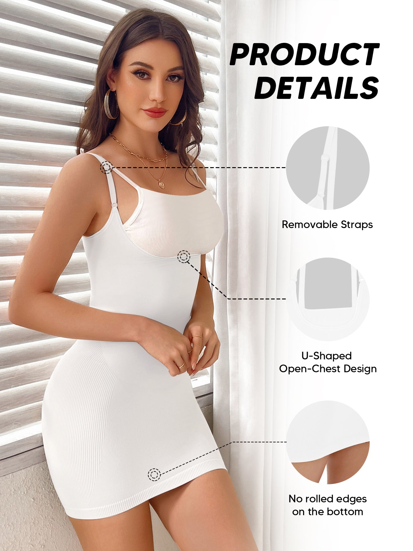 Women's Wear Your Own Bra Shapewear Smooth Full Slip Dress