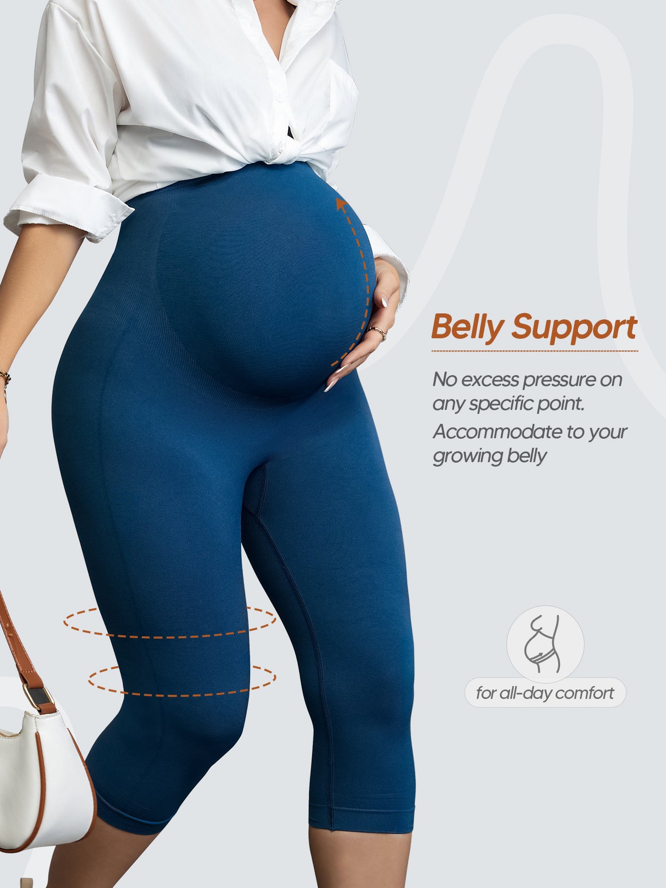 Women's Maternity Leggings Over The Belly Pregnancy Casual Yoga Tights