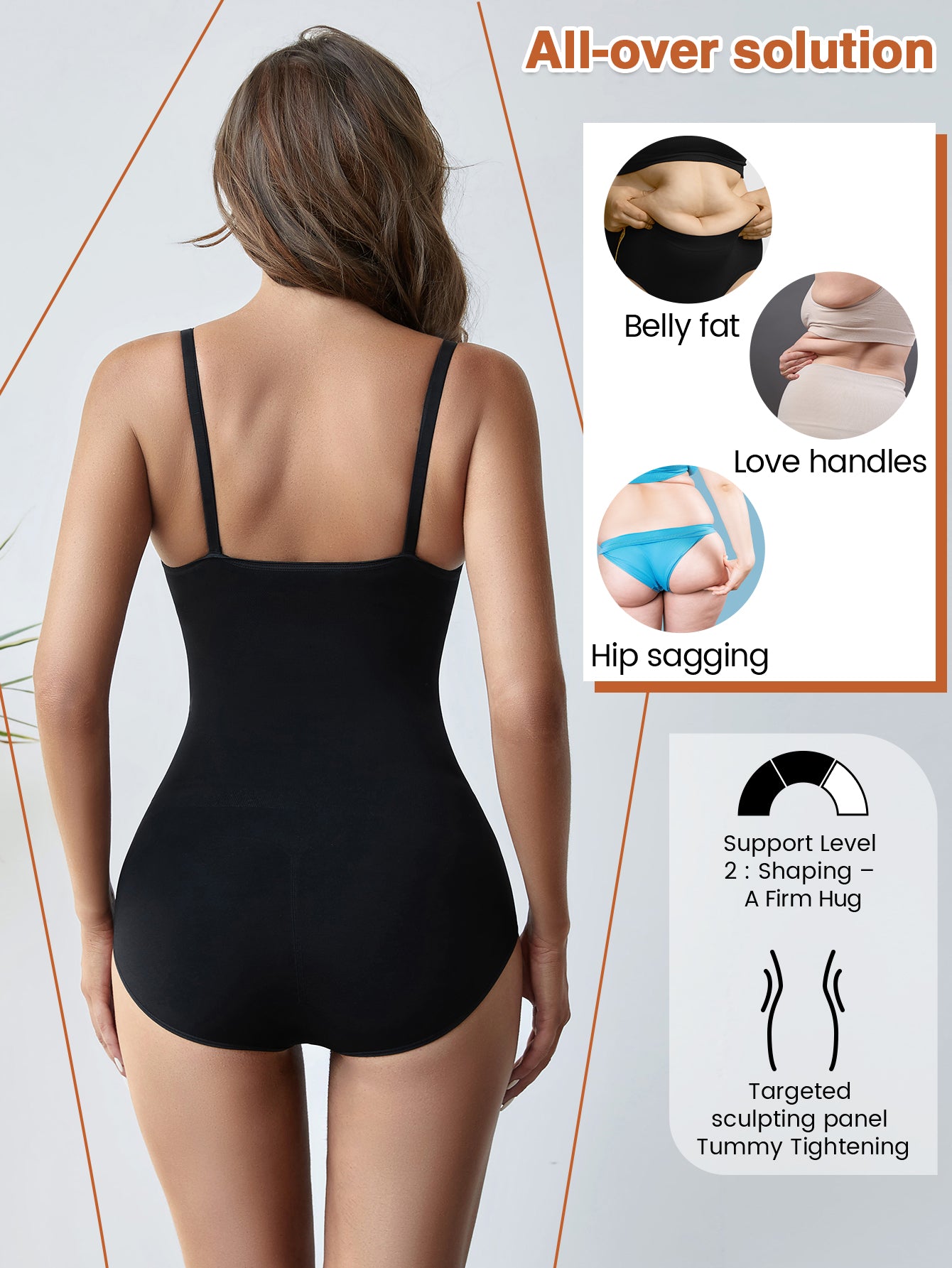 Shapewear Bodysuit Adjustable Spaghetti Strap  Panty Open Bust Body Shaper