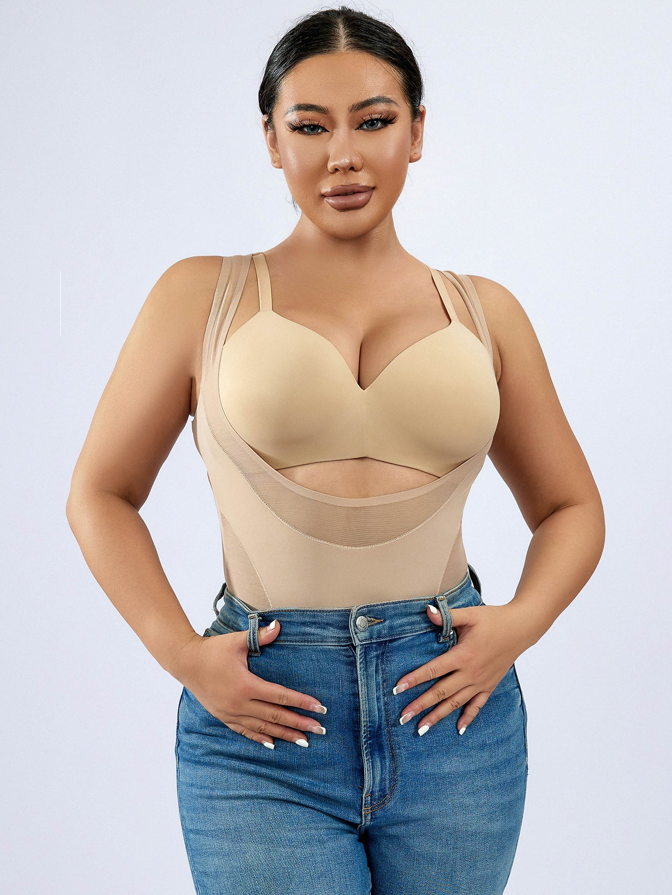 Open Bust Back Support Shapewear Compression Camisole Fajas Waist Trainer