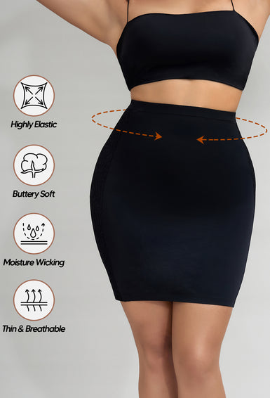 Shapewear Skirt Slip for Under Dresses Lace Half Slip Tummy Control Body Shaper