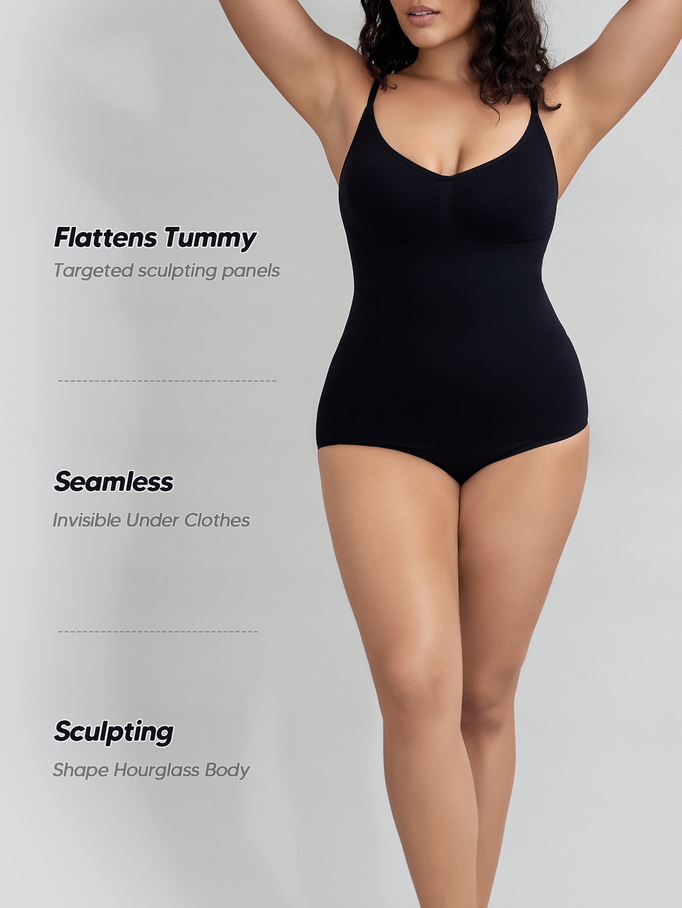 Women's Tummy Control Shapewear Body Shaper Sleeveless Thong Camisoles Bodysuit