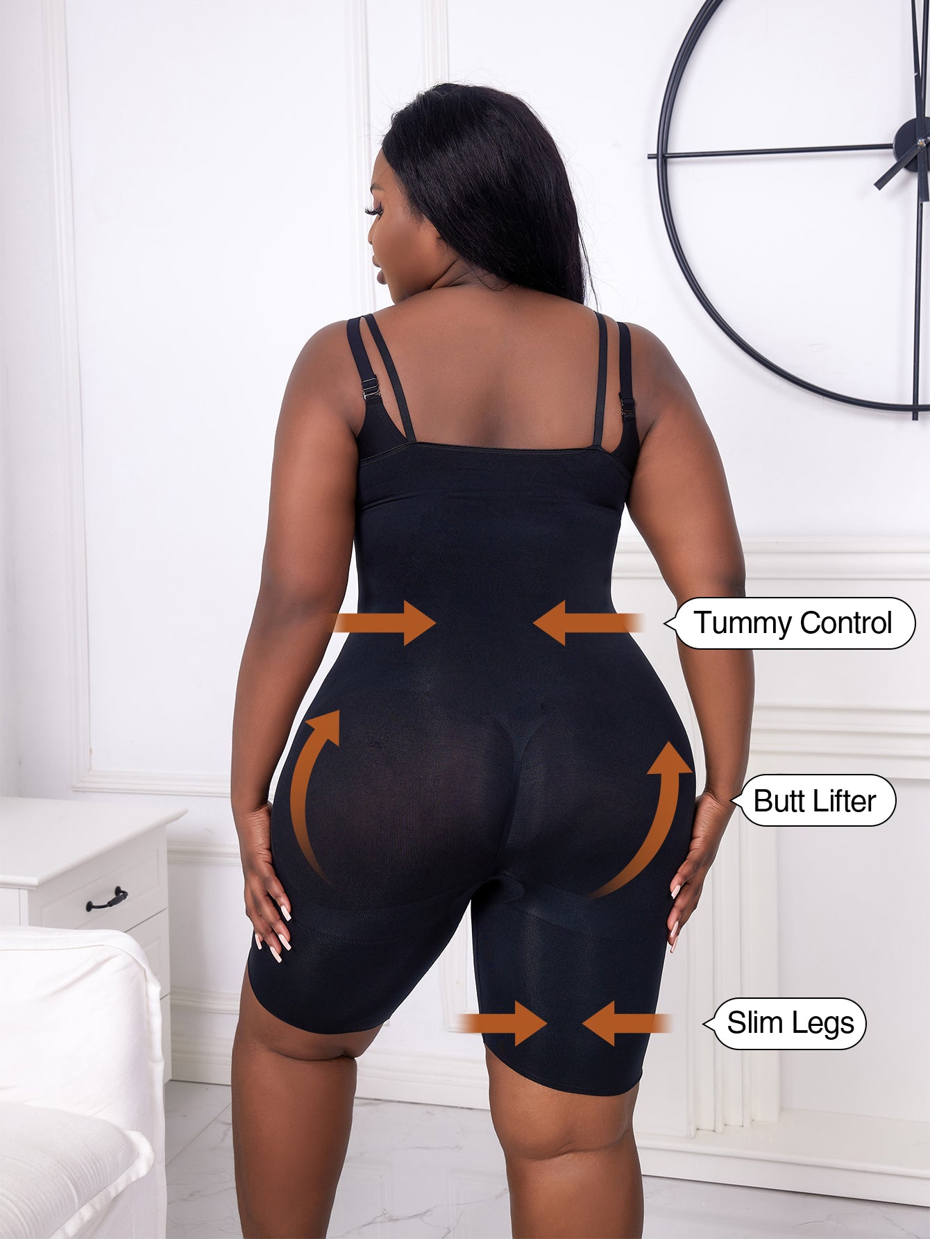 Open Bust Thigh Slimming Bodysuit Shaper  Plus Size Shapewear For Women