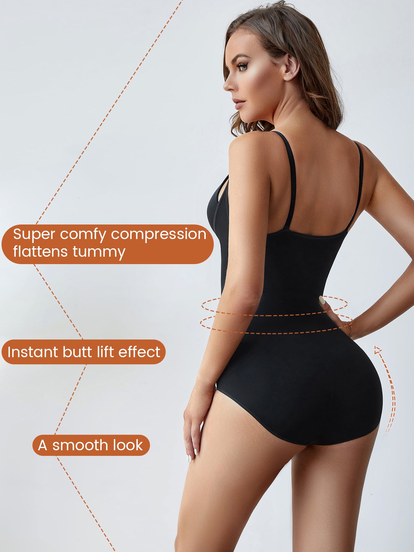 Shapewear Bodysuit Adjustable Spaghetti Strap  Panty Open Bust Body Shaper