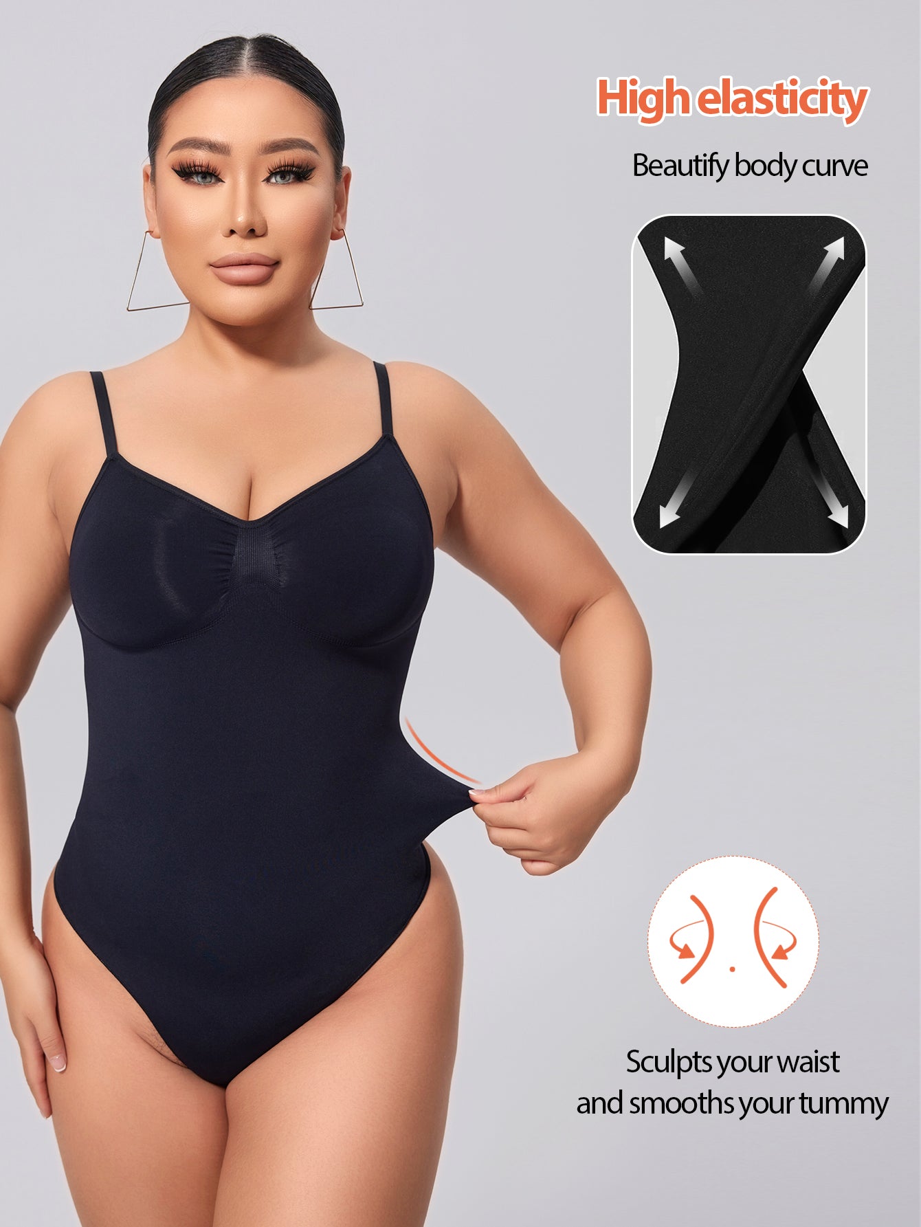 Backless Shapewear for Women Tummy Control Bodysuit Thong Low Back Body Shaper