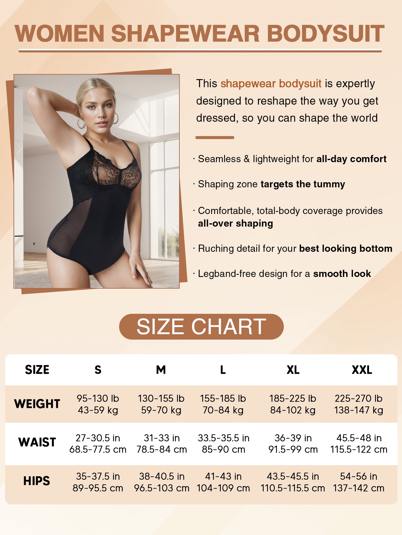 Lace Bodysuit for Women Tummy Control Shapewear One Piece Body Shaper Thongs