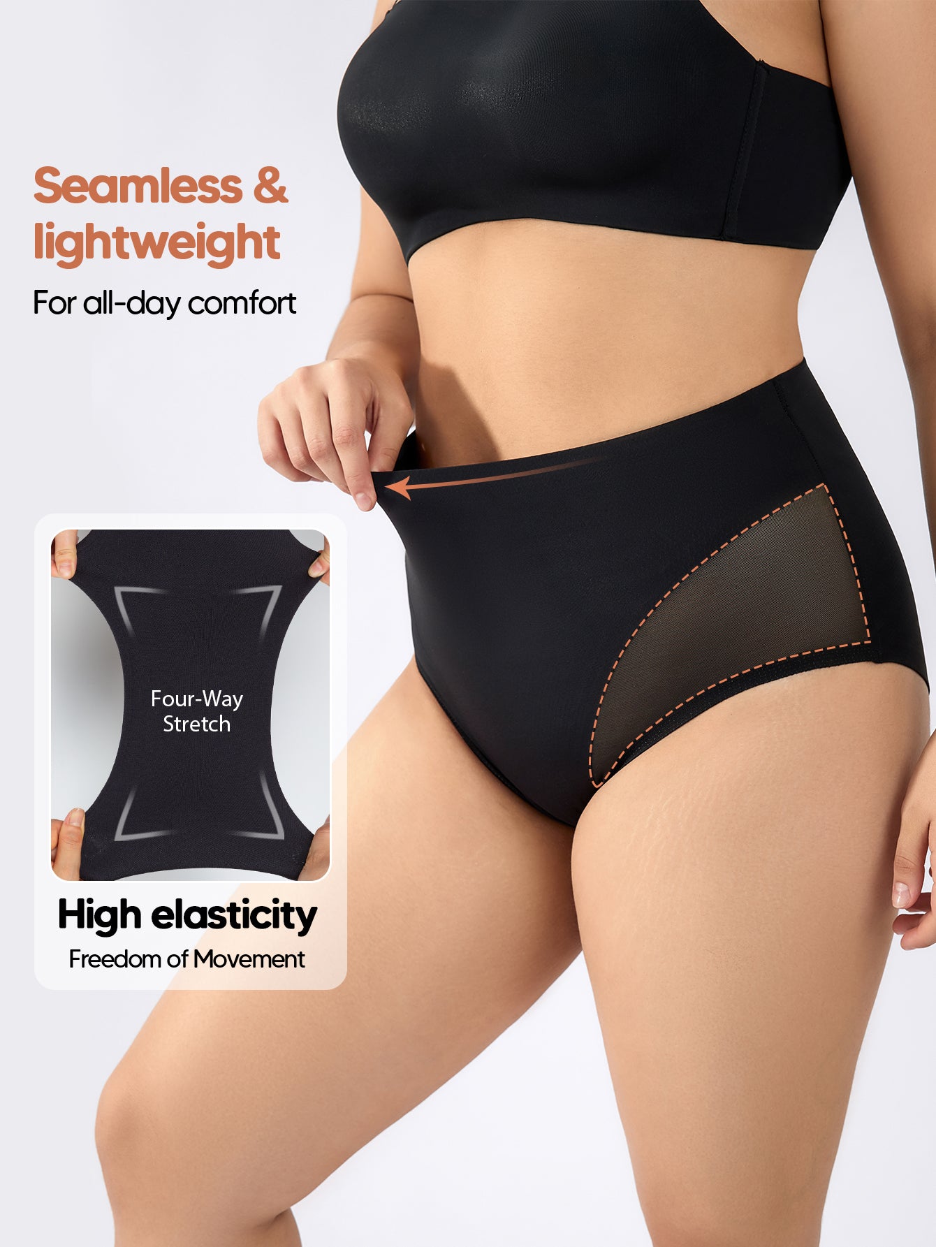 Mid Waist Trainer Girdle Body Shaper Briefs Butt Lifting Shapewear for Women