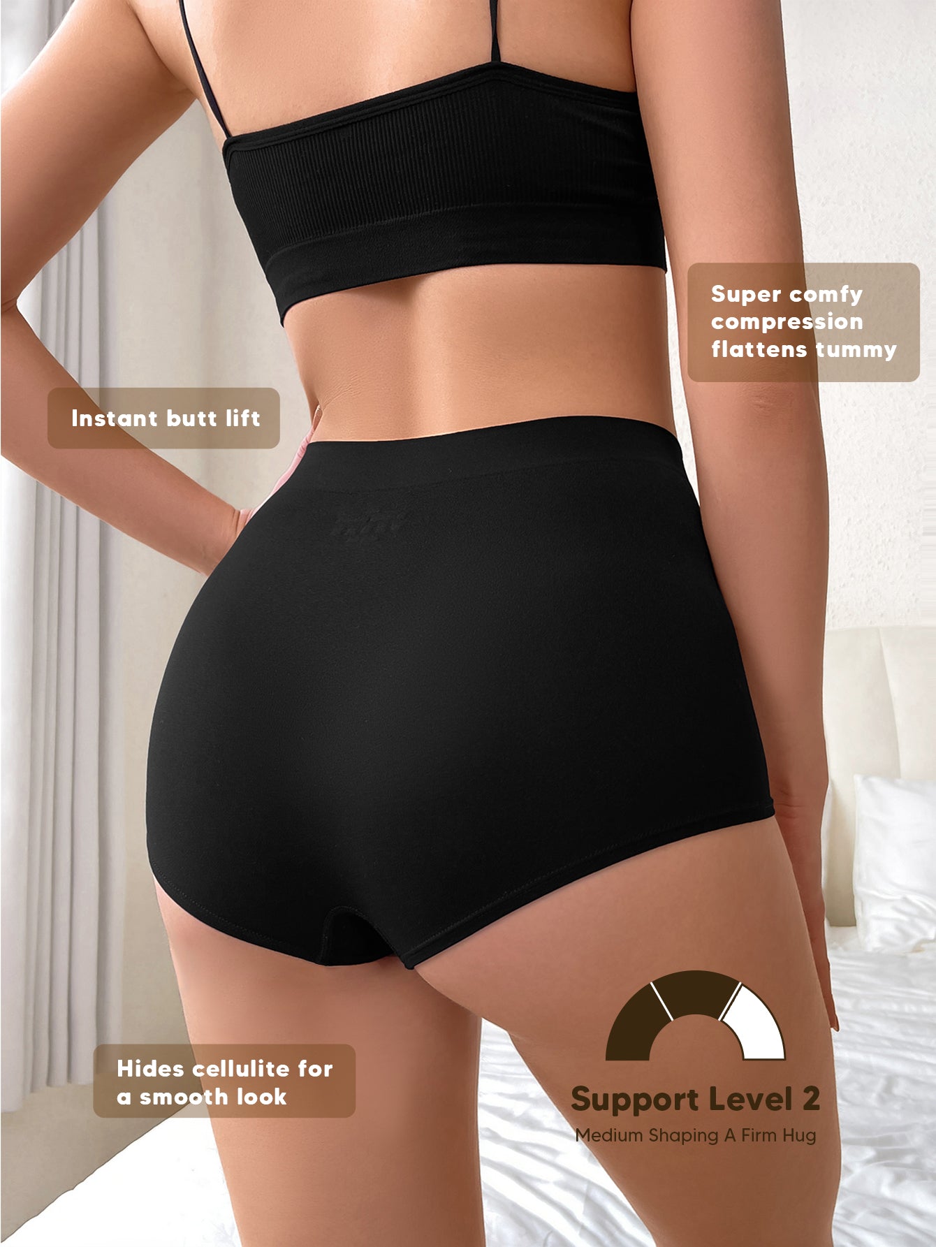 Basic Layers Mid-Rise Shaping Brief Breathable Panties Classic Underwear for Women