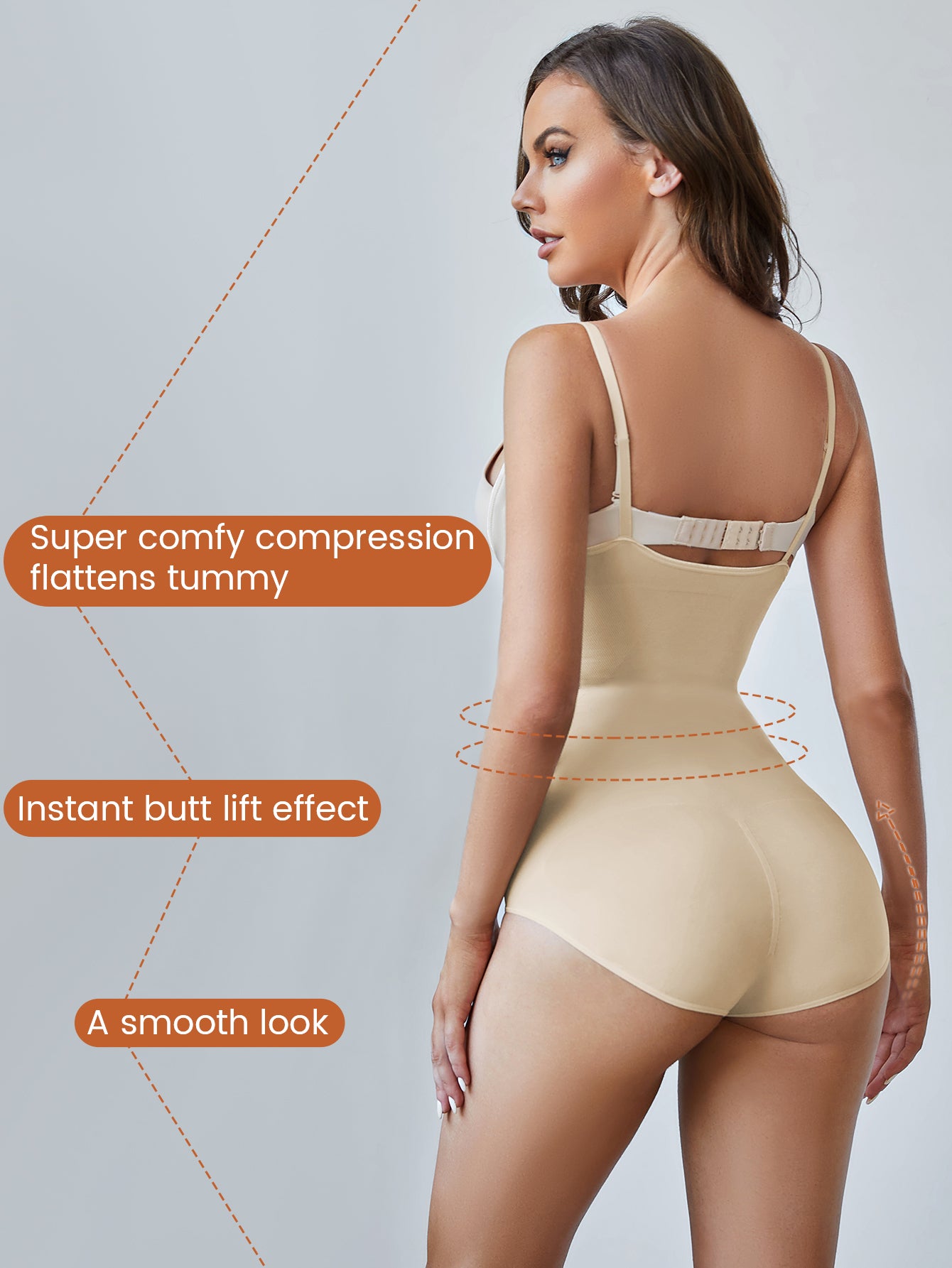 Shapewear Bodysuit Adjustable Spaghetti Strap  Panty Open Bust Body Shaper