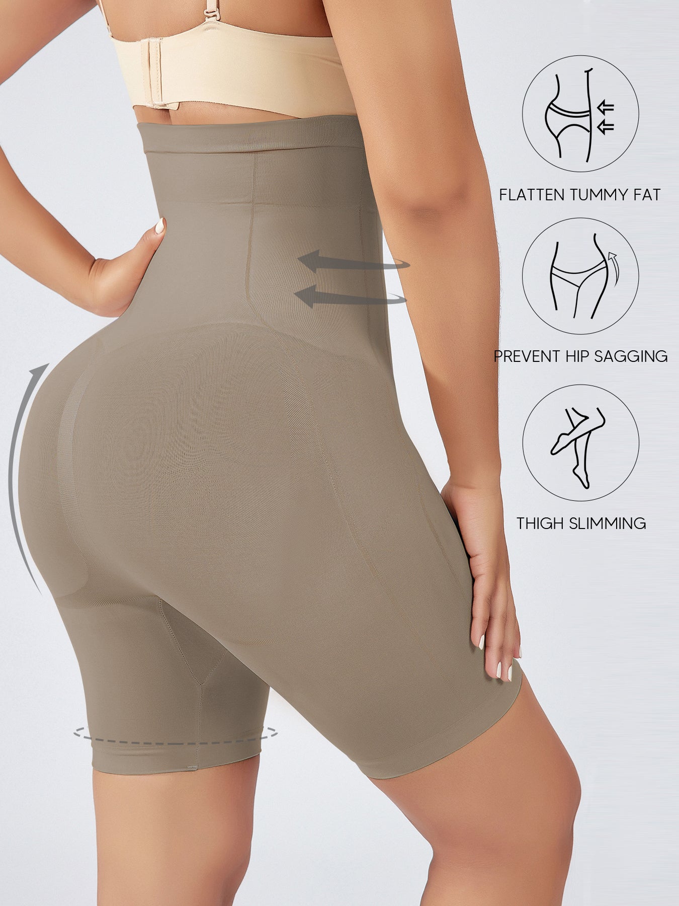 Seamless Thigh Slimmer Mid-Thigh Shapewear Shorts For Women Under Dress