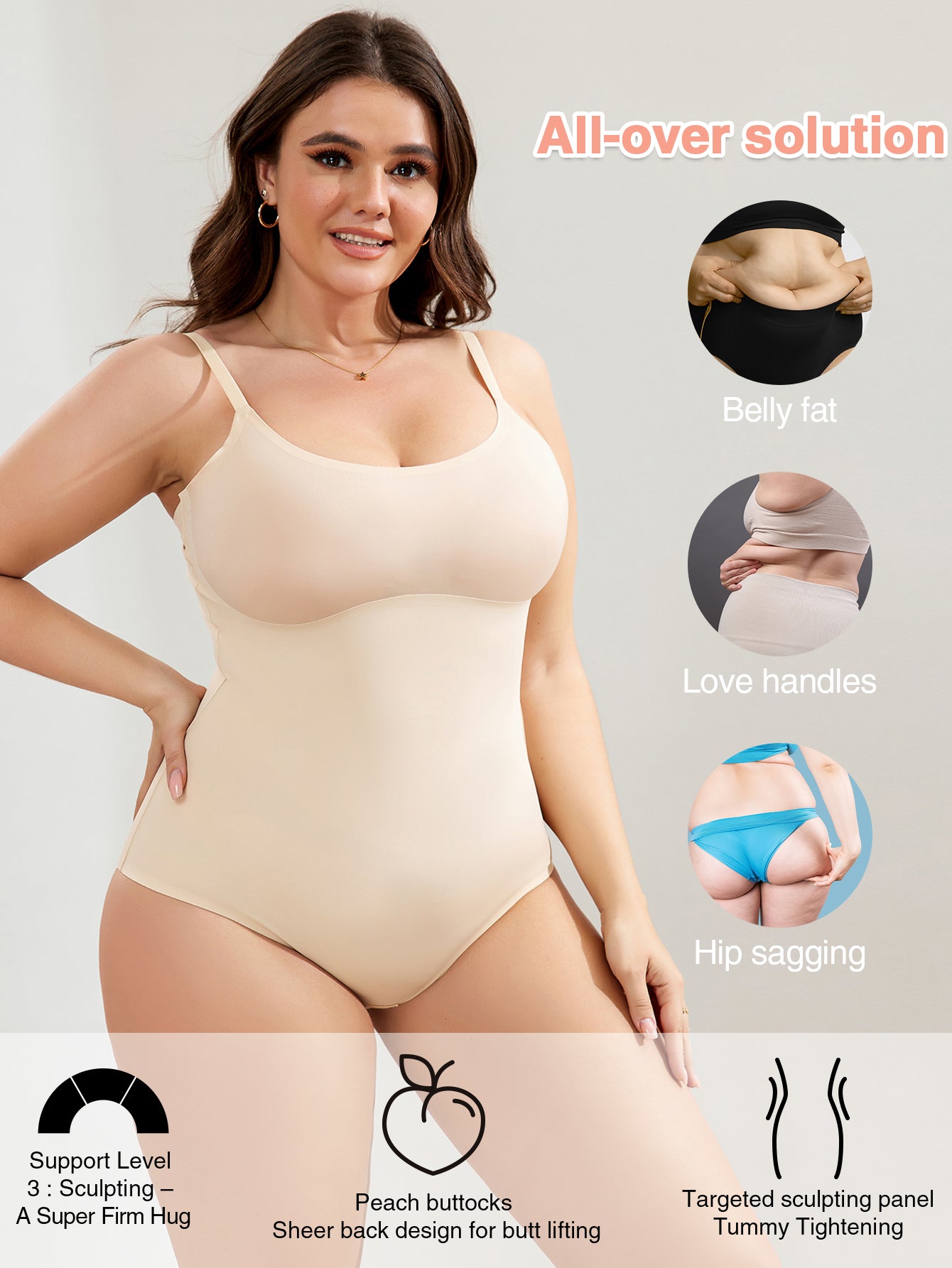 Open Bust Tummy Control Seamless Hourglass Under Dresses Shapewear For Plus Size