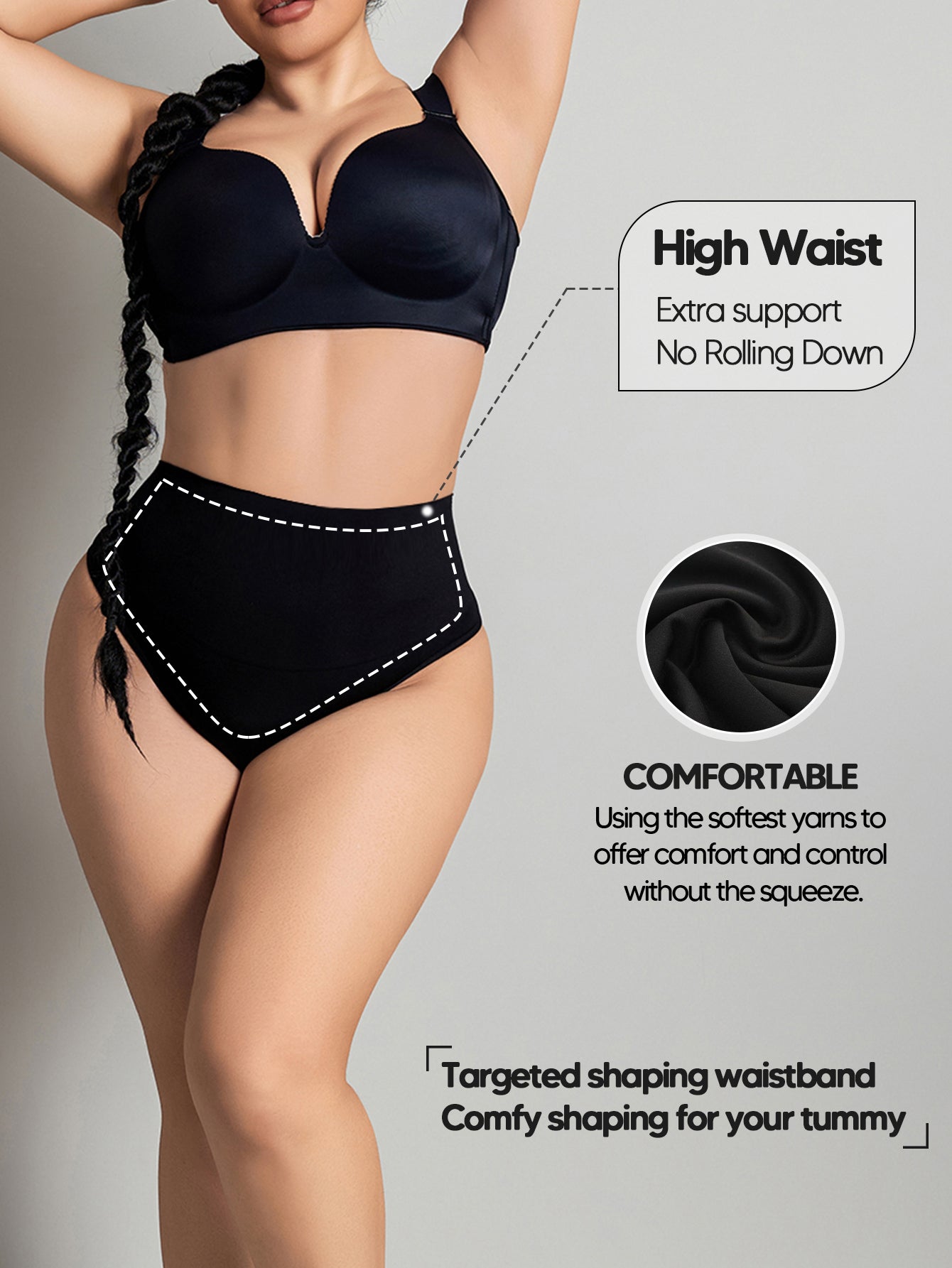 Tummy Control Thong Shapewear for Women Seamless Slimming Panty Underwear