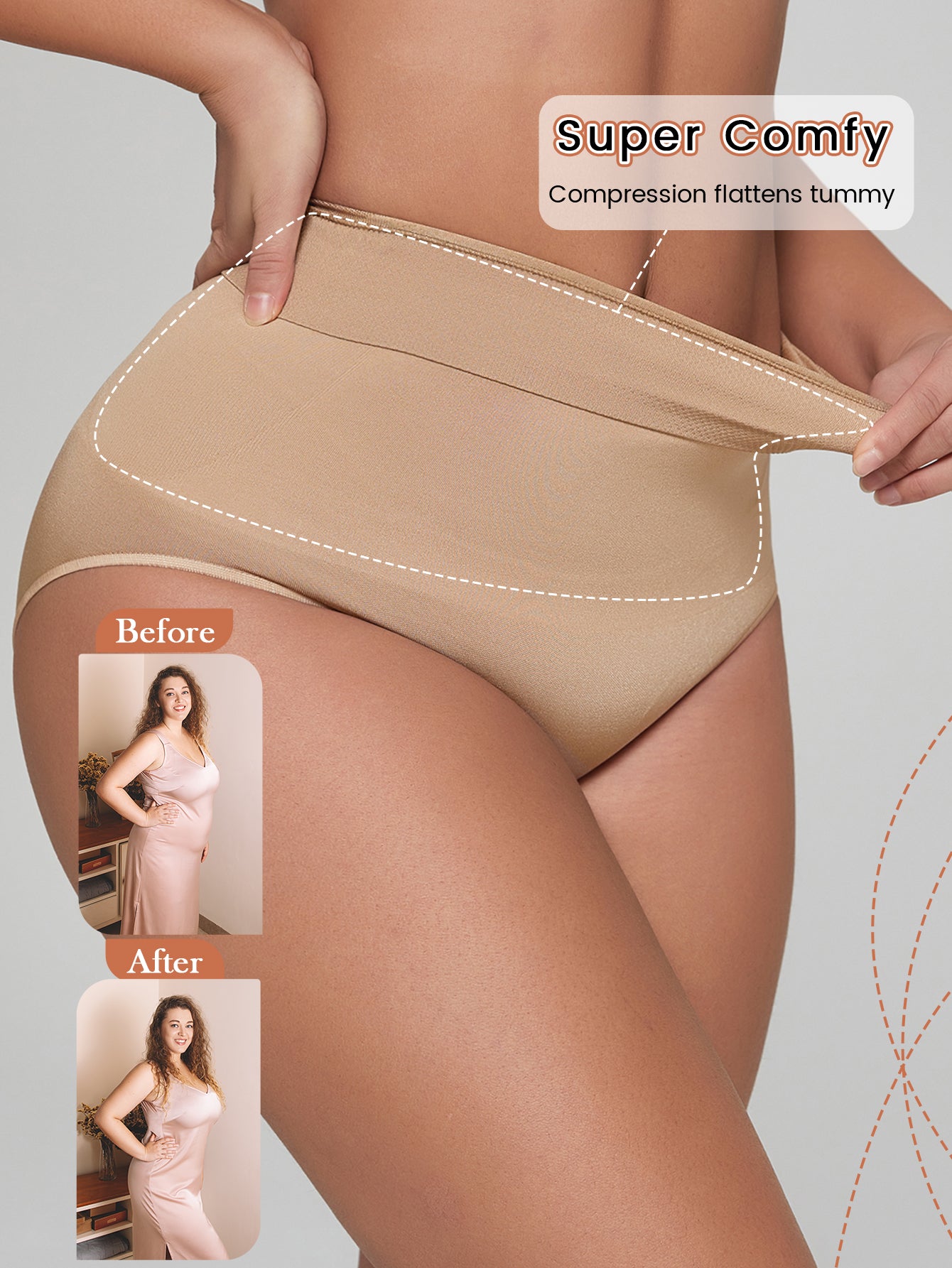 Seamless High Waist Lightweight Sculpting Panties Underwear For Women