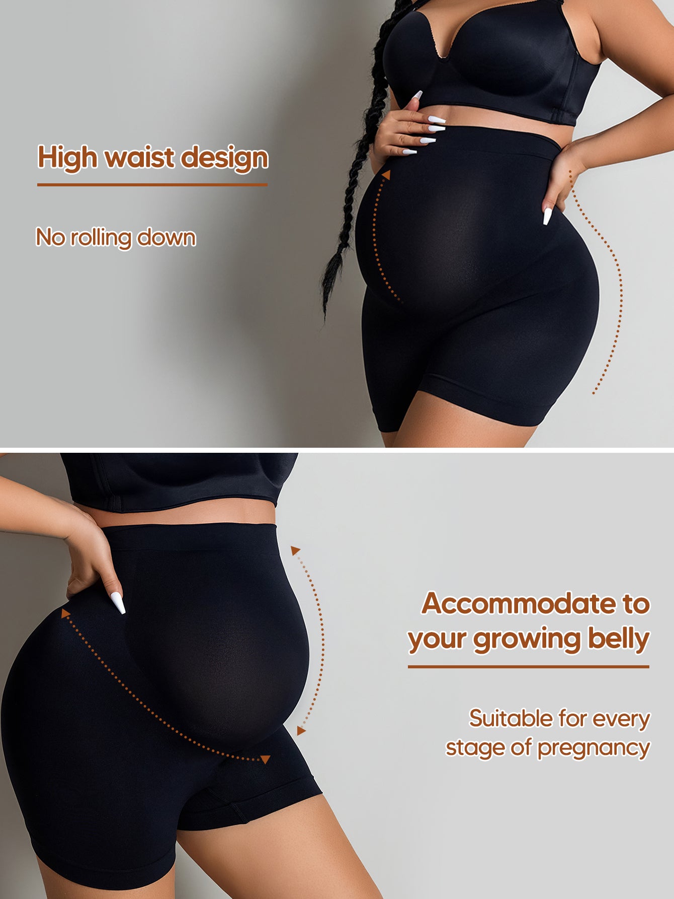 Plus Size Maternity Shapewear, Mid-Thigh Pregnancy Underwear For Dresses