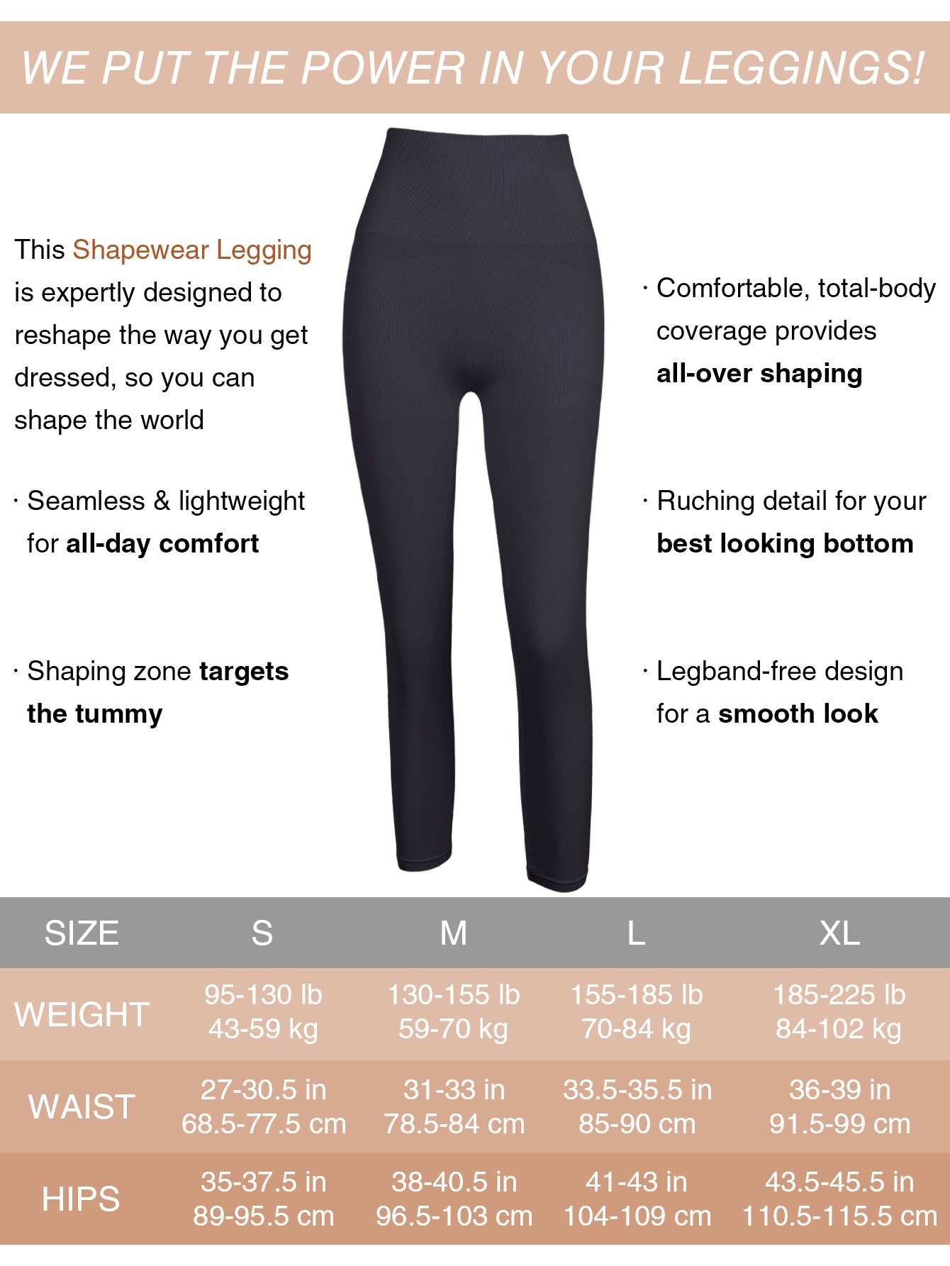 High waist tummy control leggings for women butt-lift shapewear capri