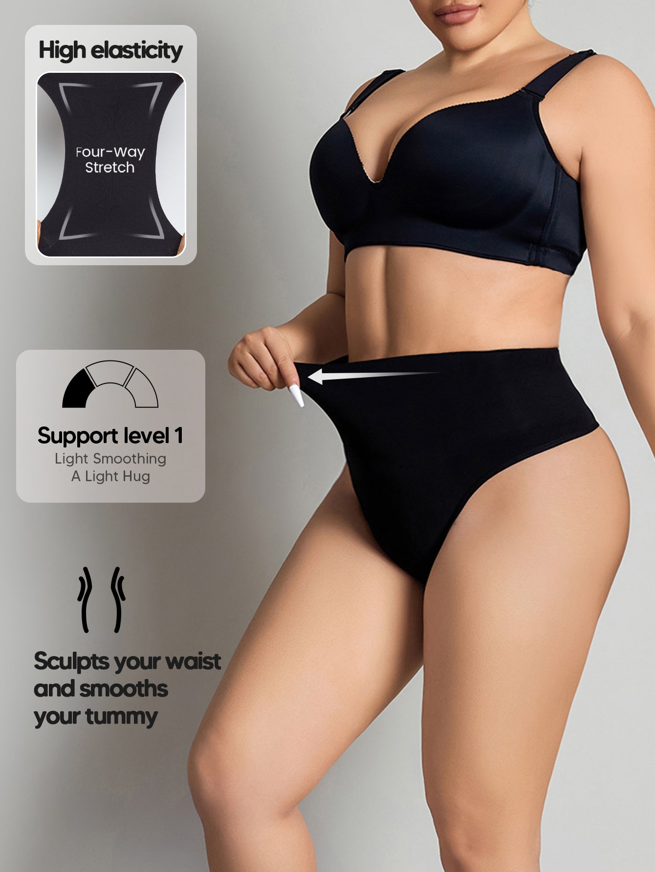 Tummy Control Thong Shapewear for Women Seamless Slimming Panty Underwear