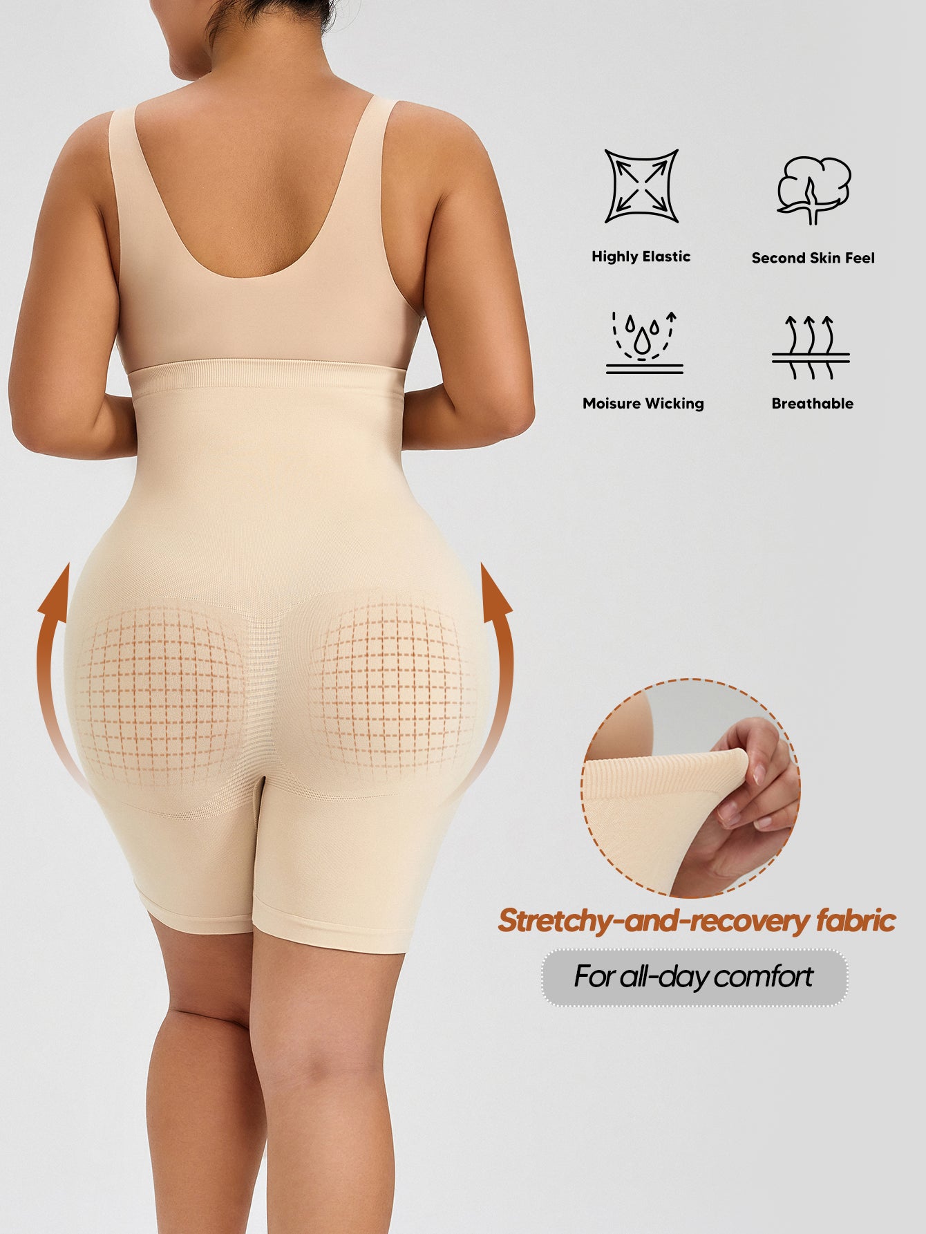 Seamless Maternity Shapewear Shorts, High Waist Belly Support Underwear