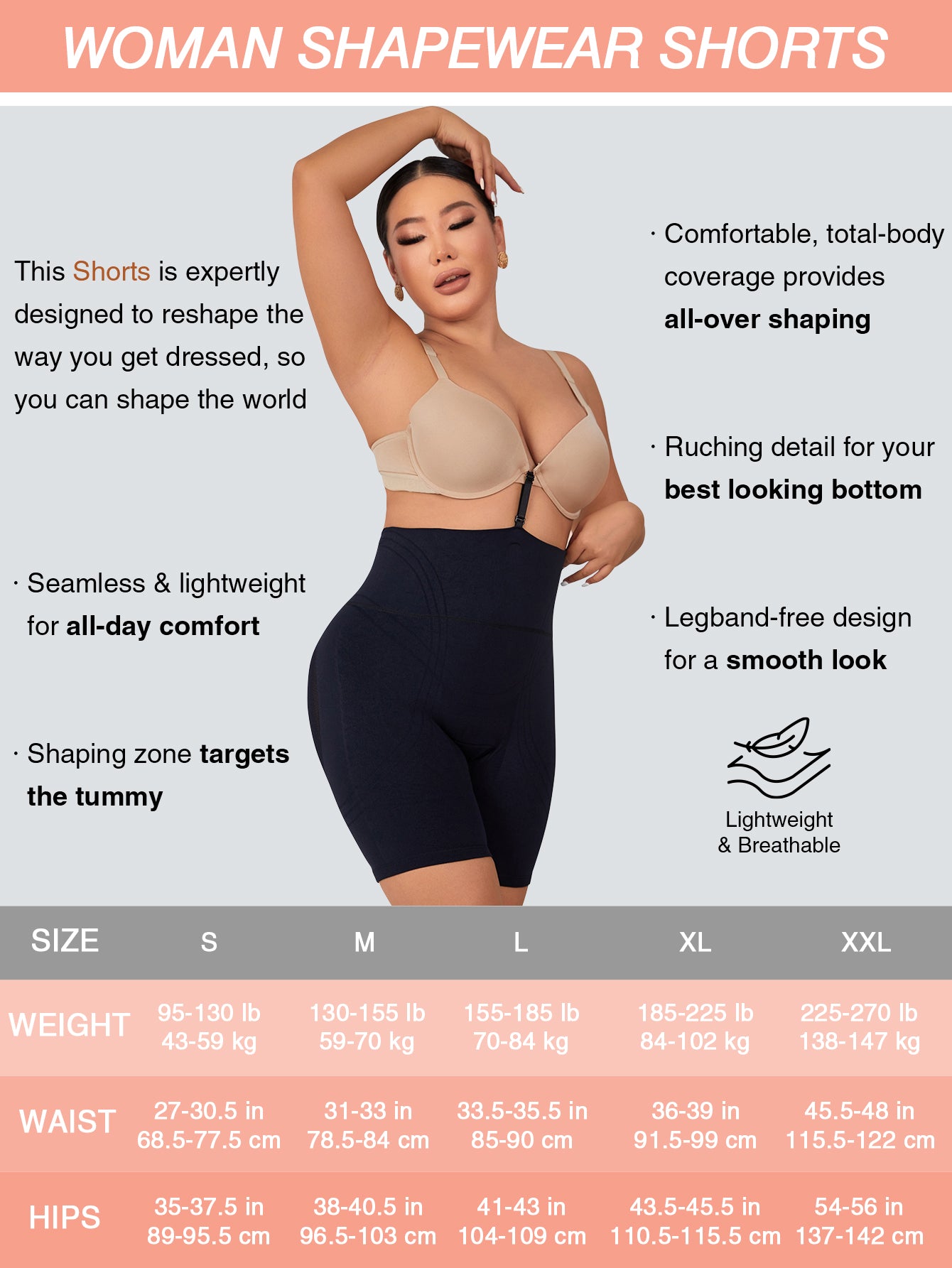 Womens High Waist Body Shaper Shorts Butt Lifting Shapewear Safety Under Shorts