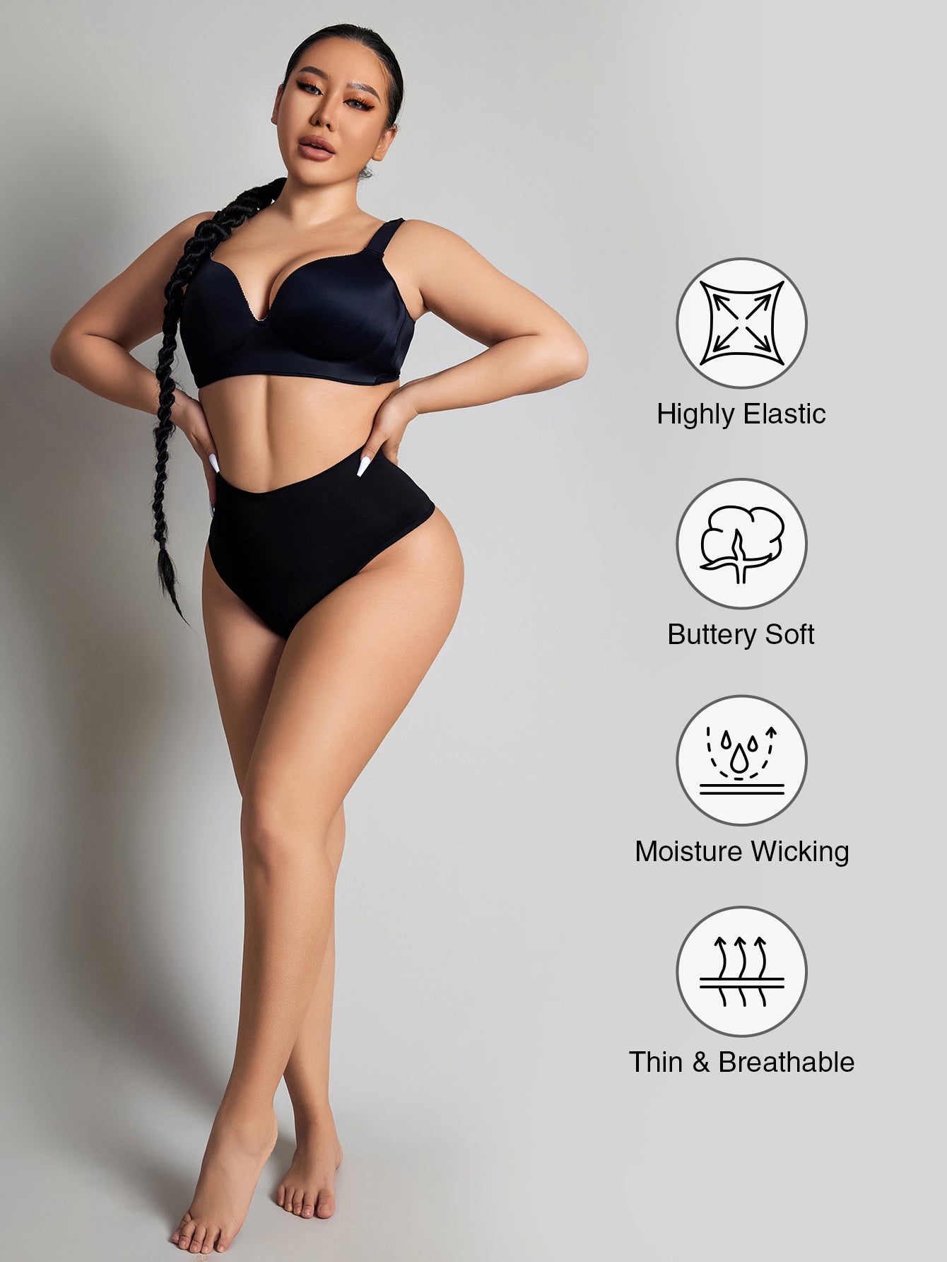 Tummy Control Thong Shapewear for Women Seamless Slimming Panty Underwear