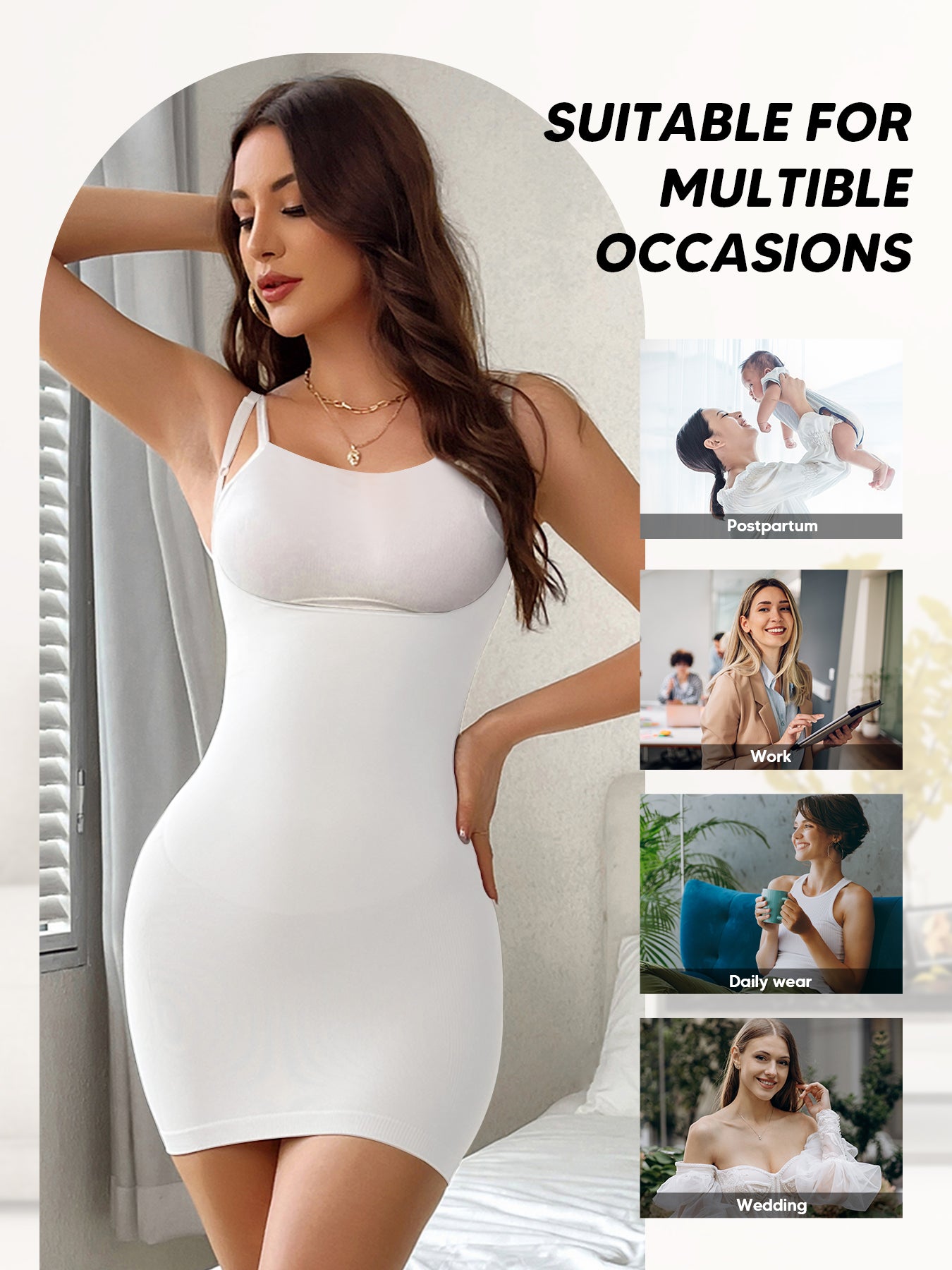 Women's Wear Your Own Bra Shapewear Smooth Full Slip Dress