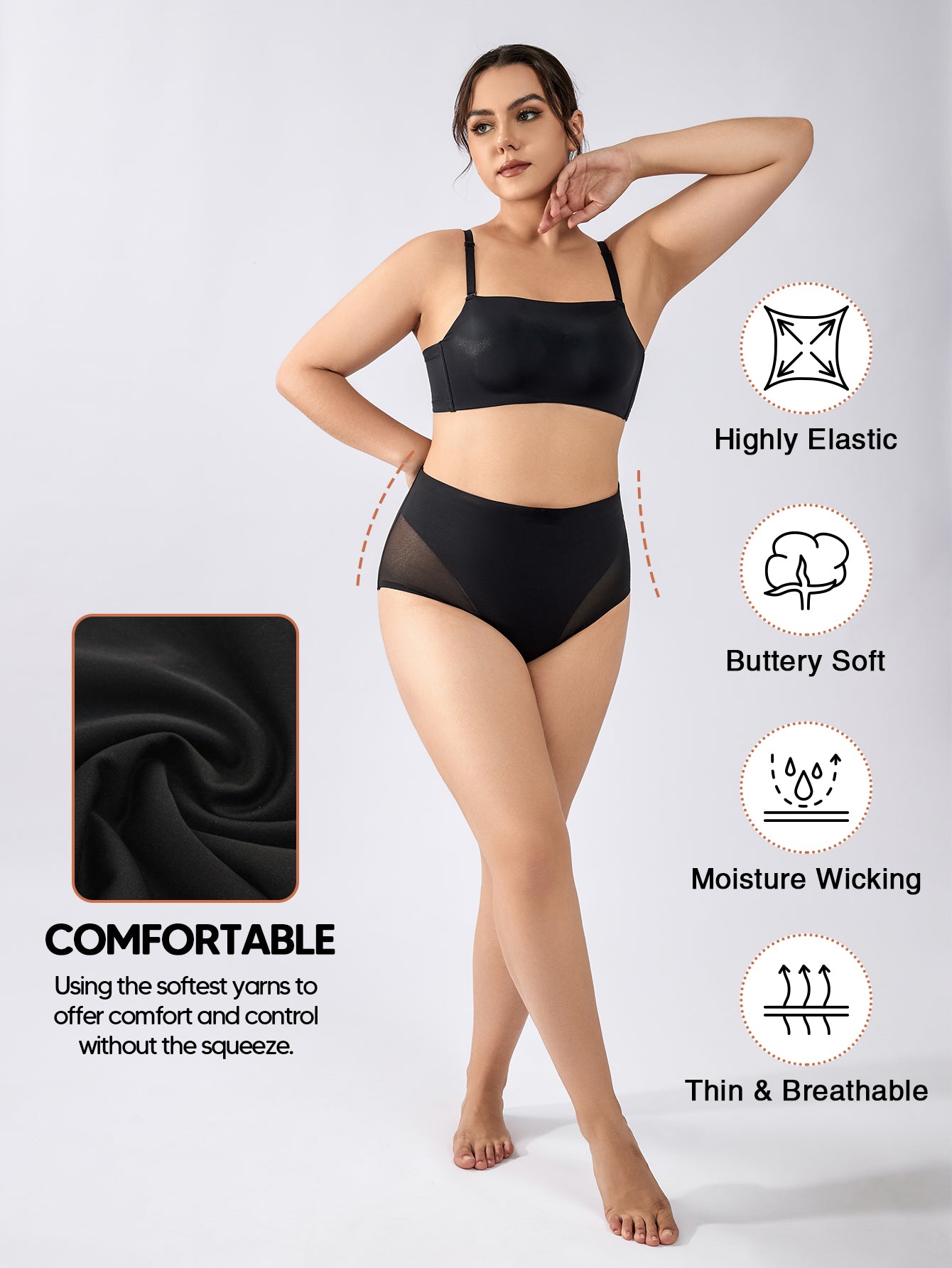 Mid Waist Trainer Girdle Body Shaper Briefs Butt Lifting Shapewear for Women