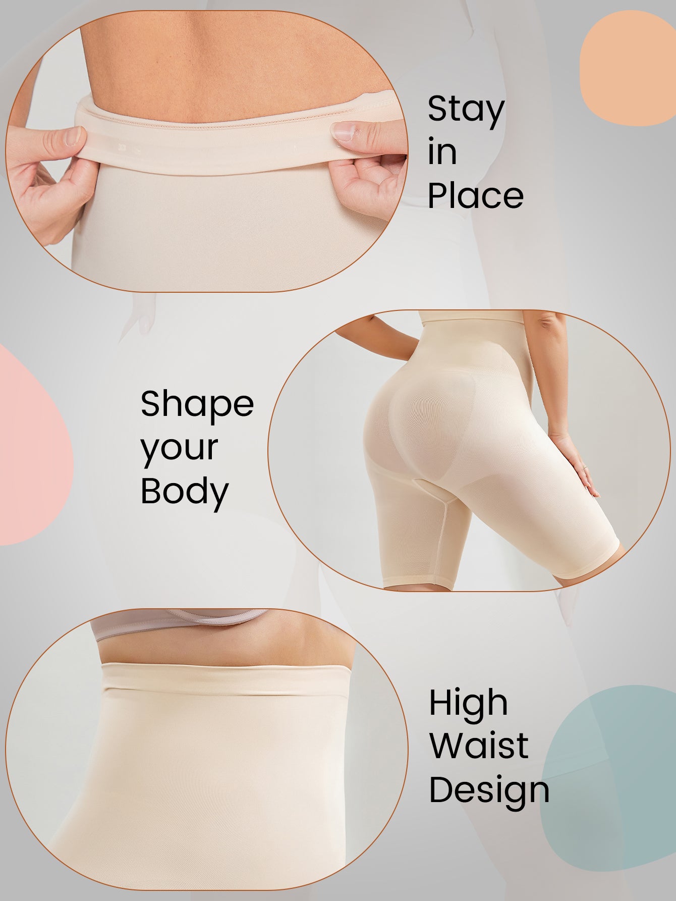 Invisible Seamless Shapewear Shorts For Plus Size Women Tummy Control