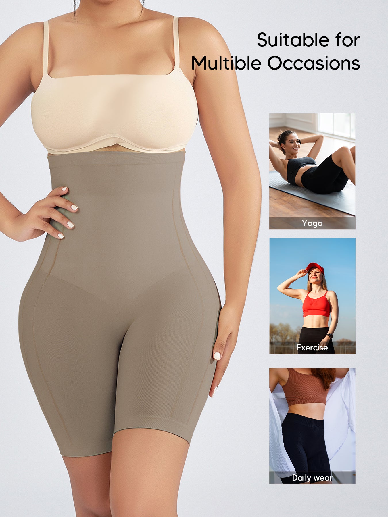 Seamless Thigh Slimmer Mid-Thigh Shapewear Shorts For Women Under Dress