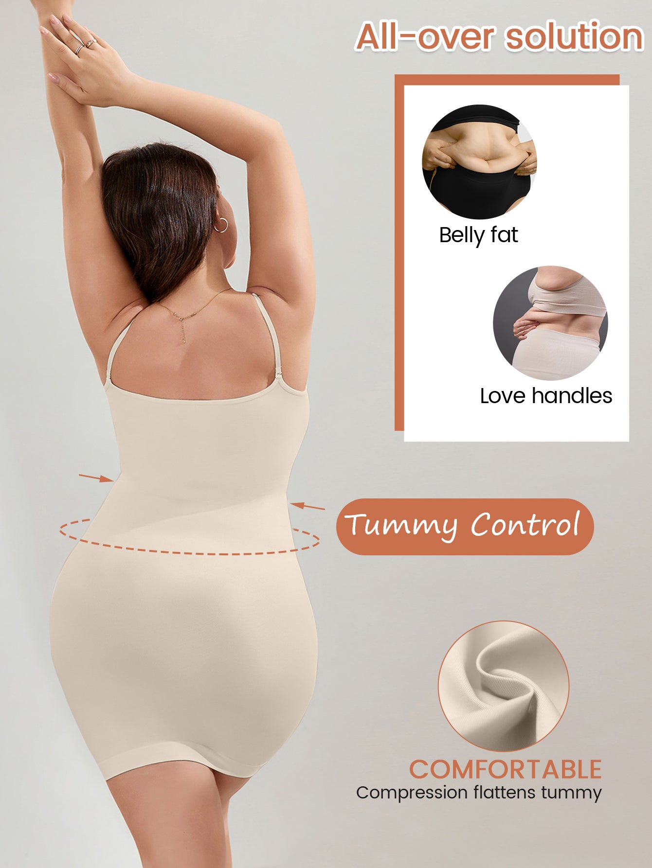 Seamless Tummy Control Sculpting Shaping dress For Plus Size Women