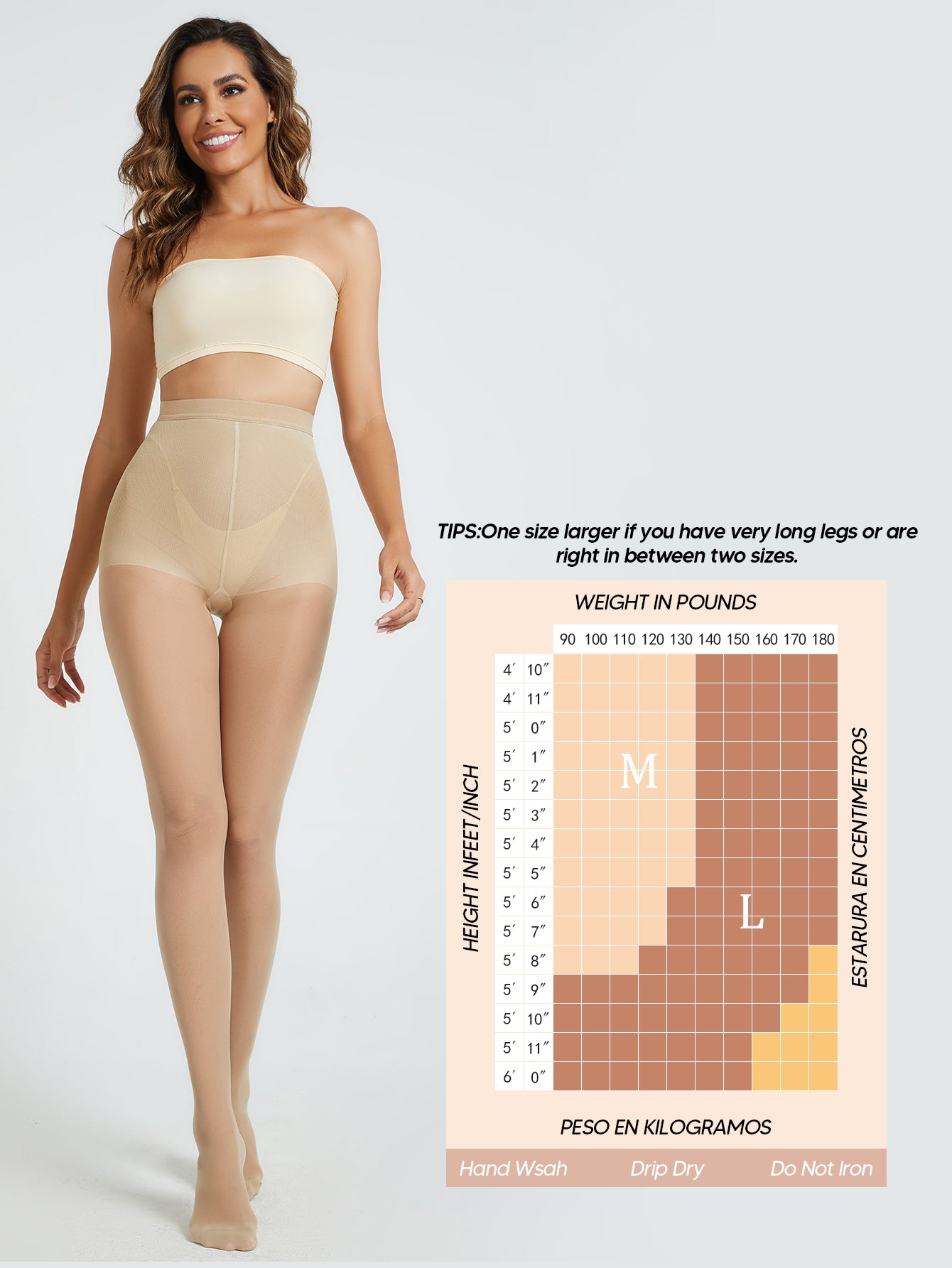 Women's Sheer Tights High Waist Tummy Control Stockings with Reinforced Toes