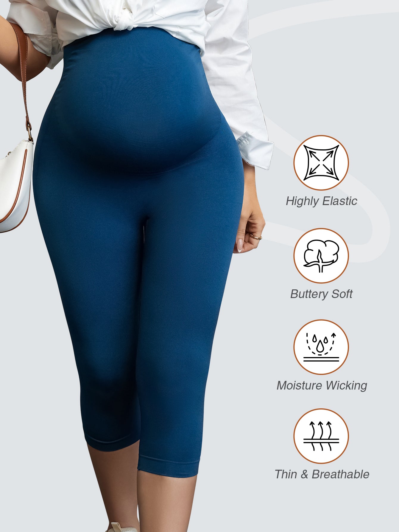 Women's Maternity Leggings Over The Belly Pregnancy Casual Yoga Tights