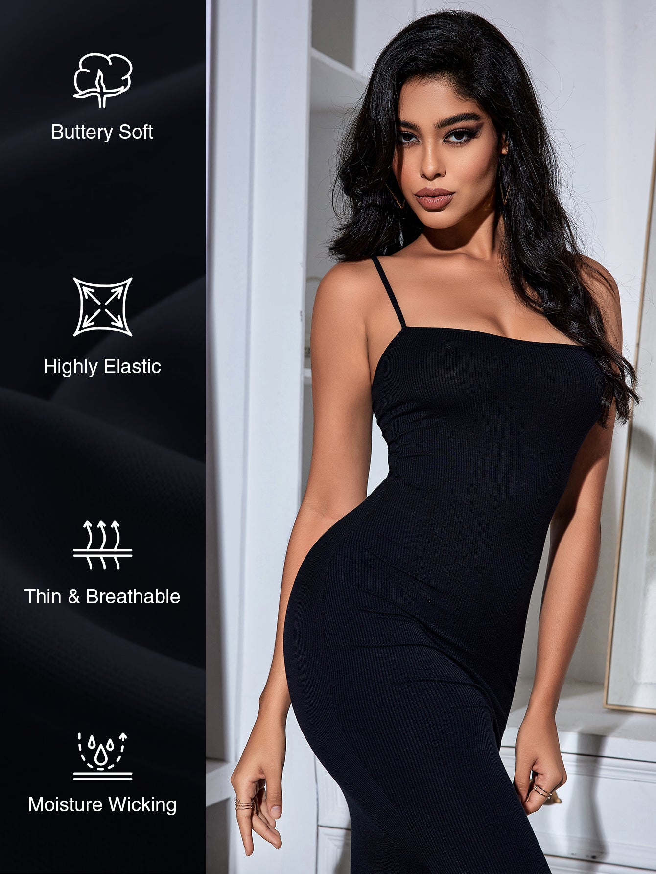 Women's Lounge Slip Maxi Dress Sexy Ribbed Bodycon Dresses