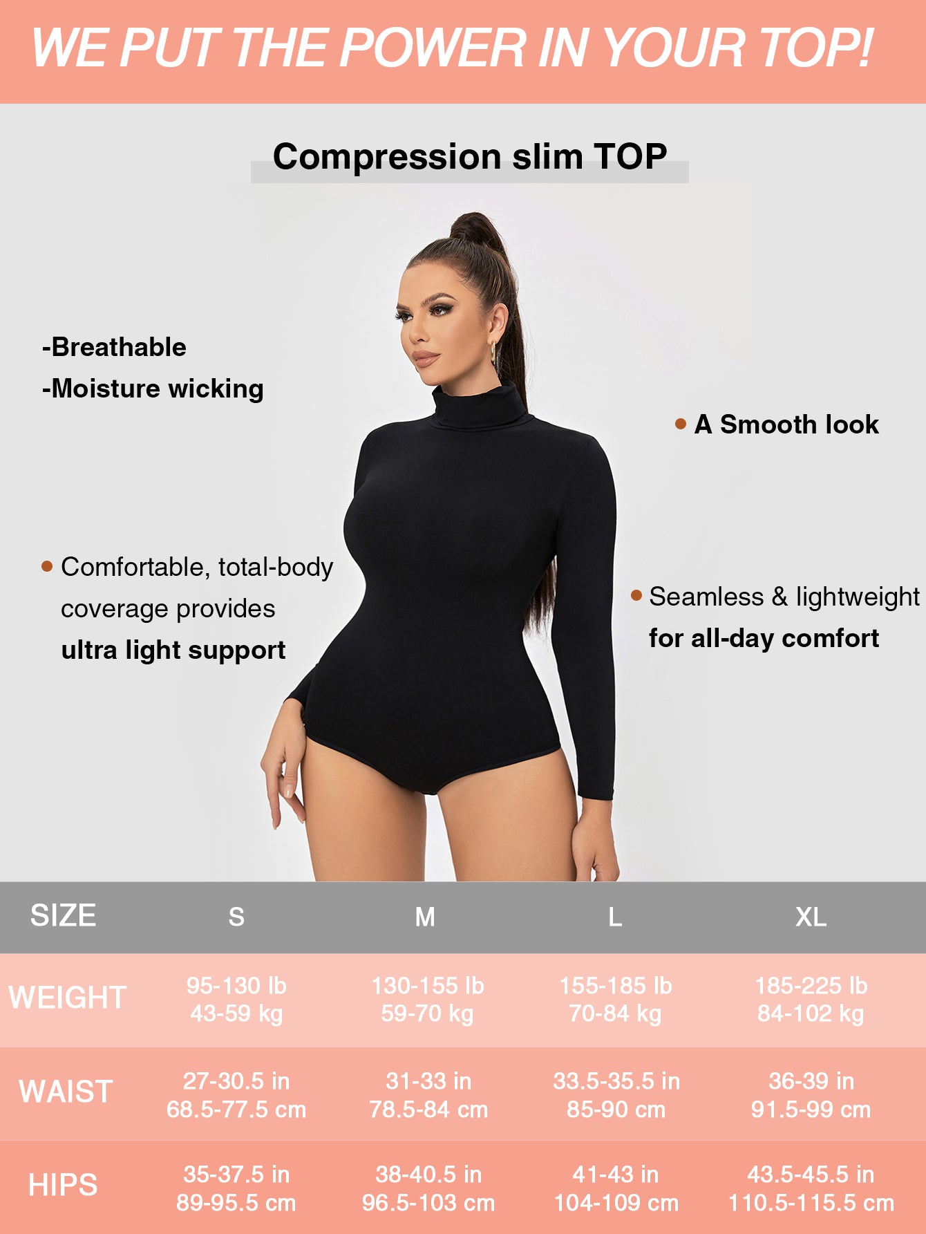 Long Sleeve Turtleneck Non- see through Seamless Jumpsuits