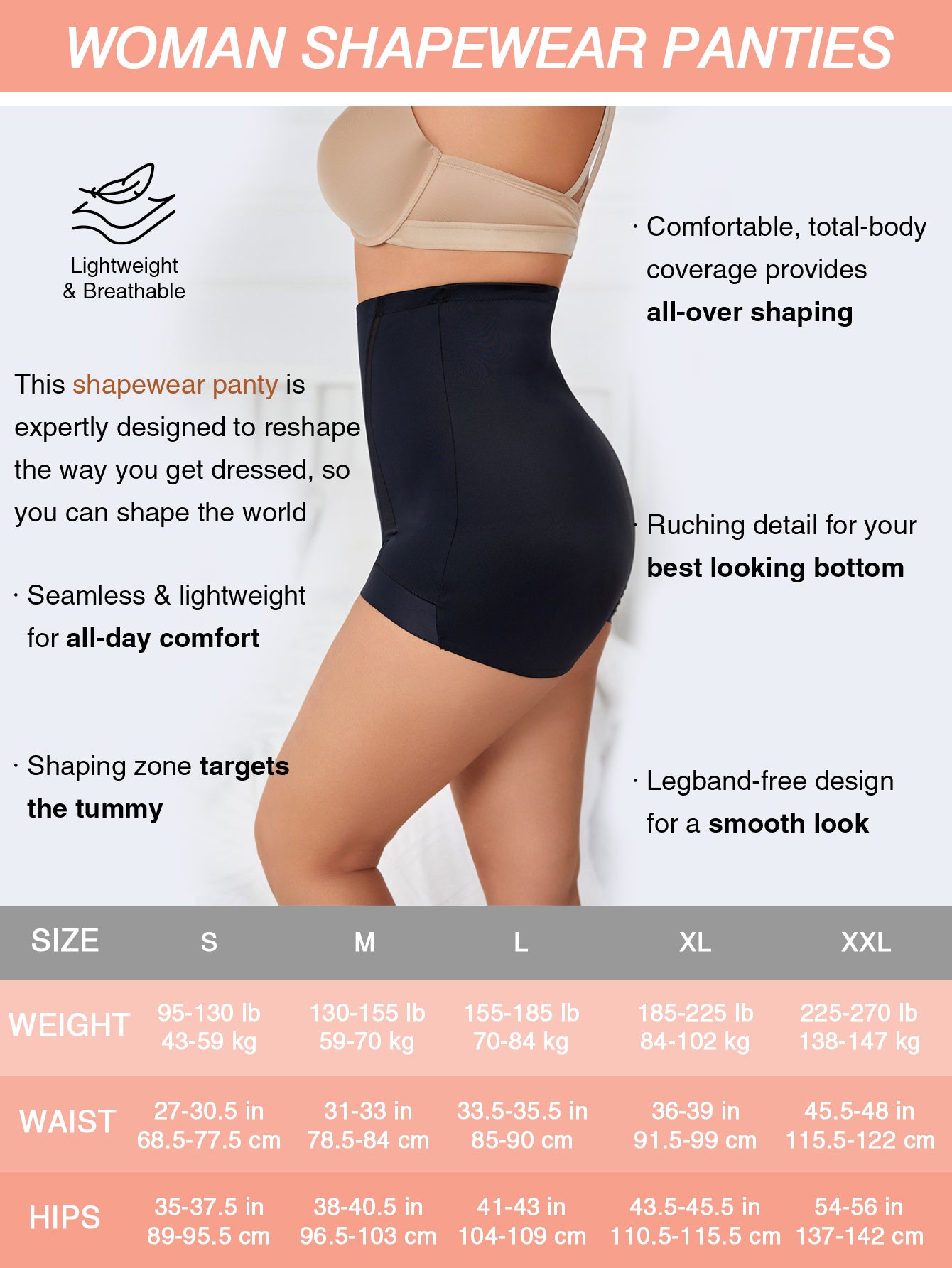 Tummy Control Shapewear Panties for Women High Waisted Underwear Panty Girdle