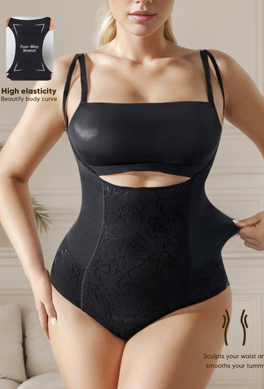 Open Bust Bodysuit Lace Waist Trainer Tummy Slimmer Thong Bodysuit for women