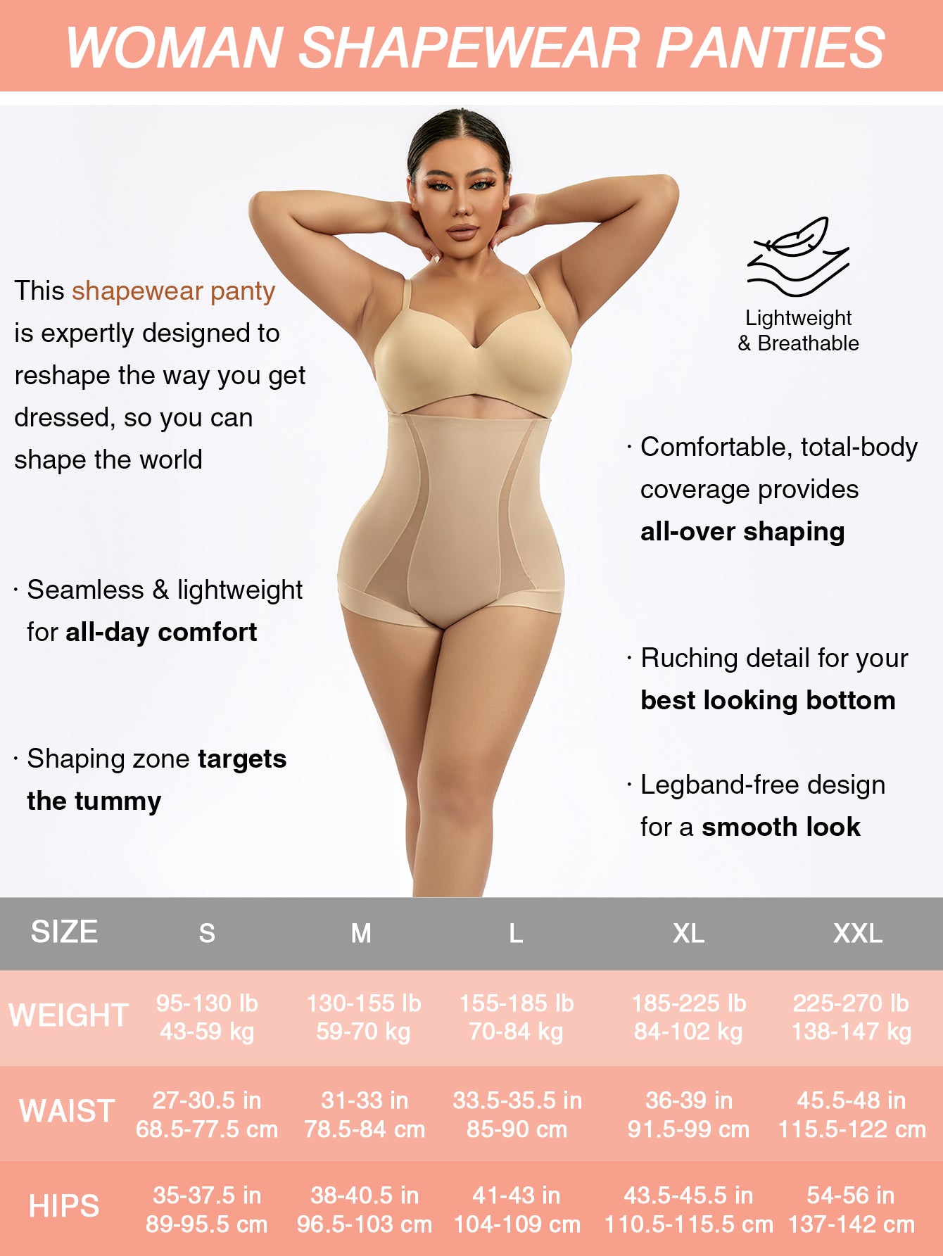 Tummy Control Shapewear Panties for Women High Waisted Underwear Panty Girdle