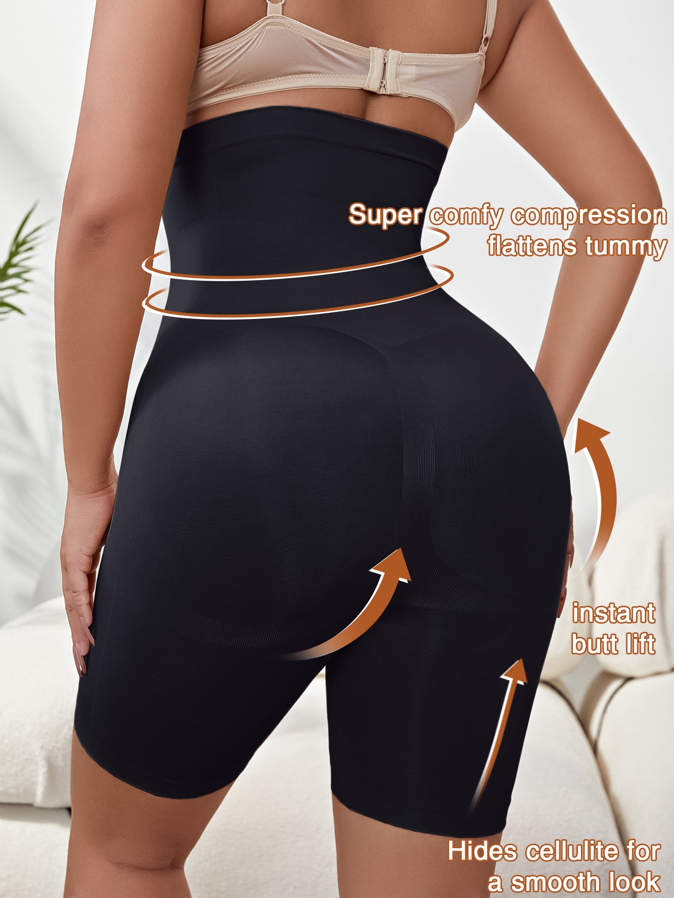 Seamless Thigh Slimmer Mid-Thigh Shapewear Shorts For Women Under Dress