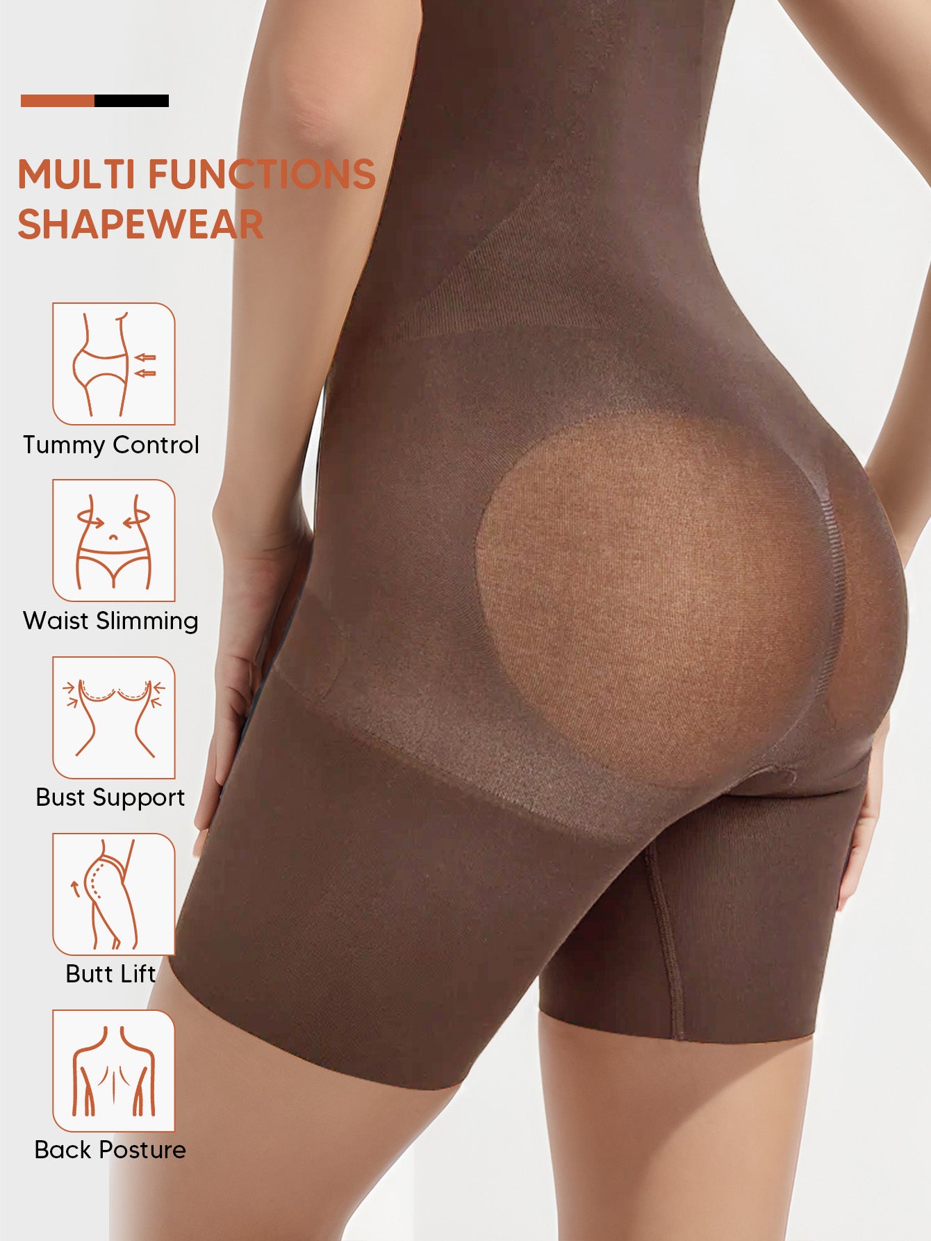 Seamless Open Bust Thigh Slimming Bodysuit Shaping Body Shaper