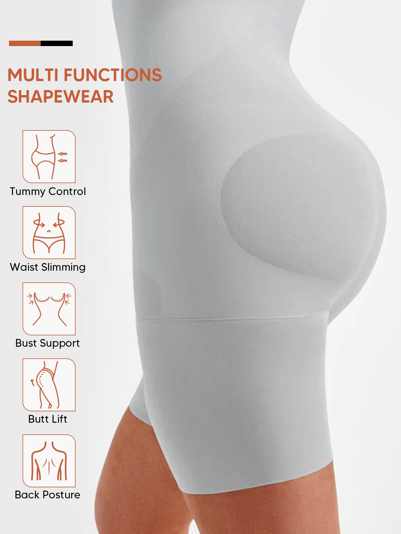 Seamless Open Bust Thigh Slimming Bodysuit Shaping Body Shaper