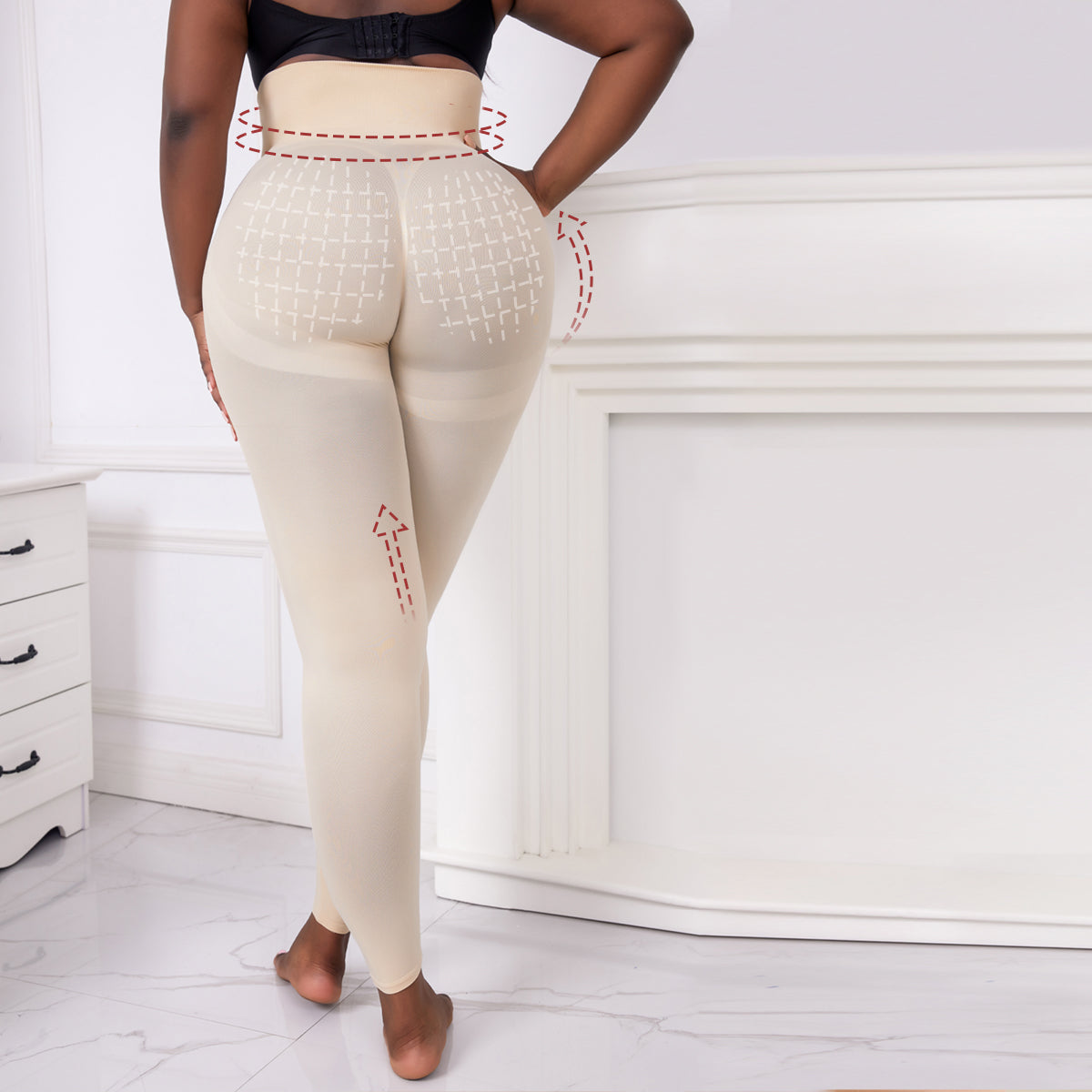 Hight Waist Tummy control butt-lift 3 in 1 Shapewear Leggings For Plus Size