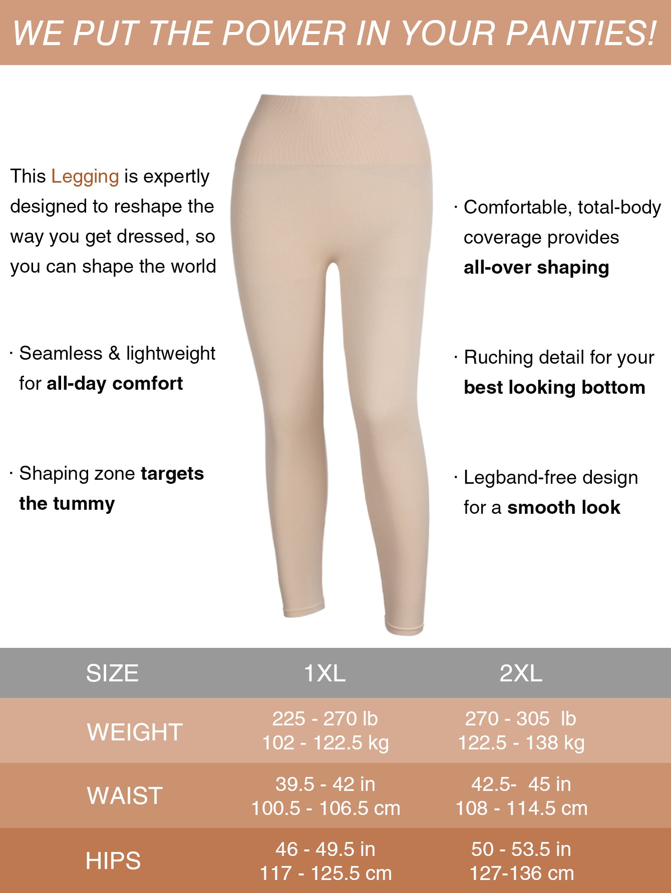 Hight Waist Tummy control butt-lift 3 in 1 Shapewear Leggings For Plus Size