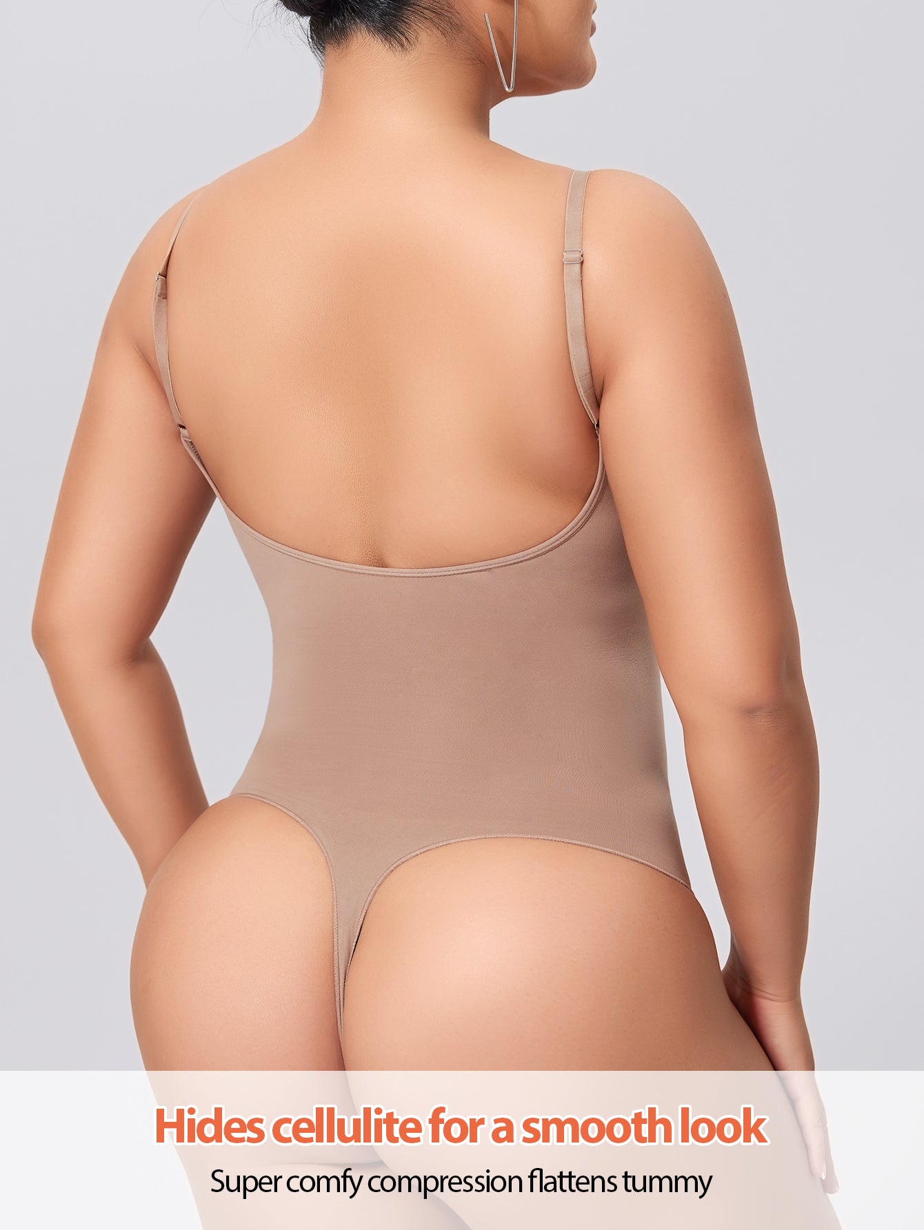 Backless Shapewear for Women Tummy Control Bodysuit Thong Low Back Body Shaper