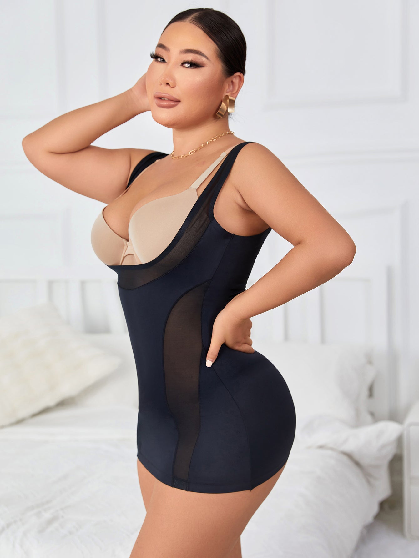 Open Bust Back Support Shapewear Compression Camisole Fajas Waist Trainer