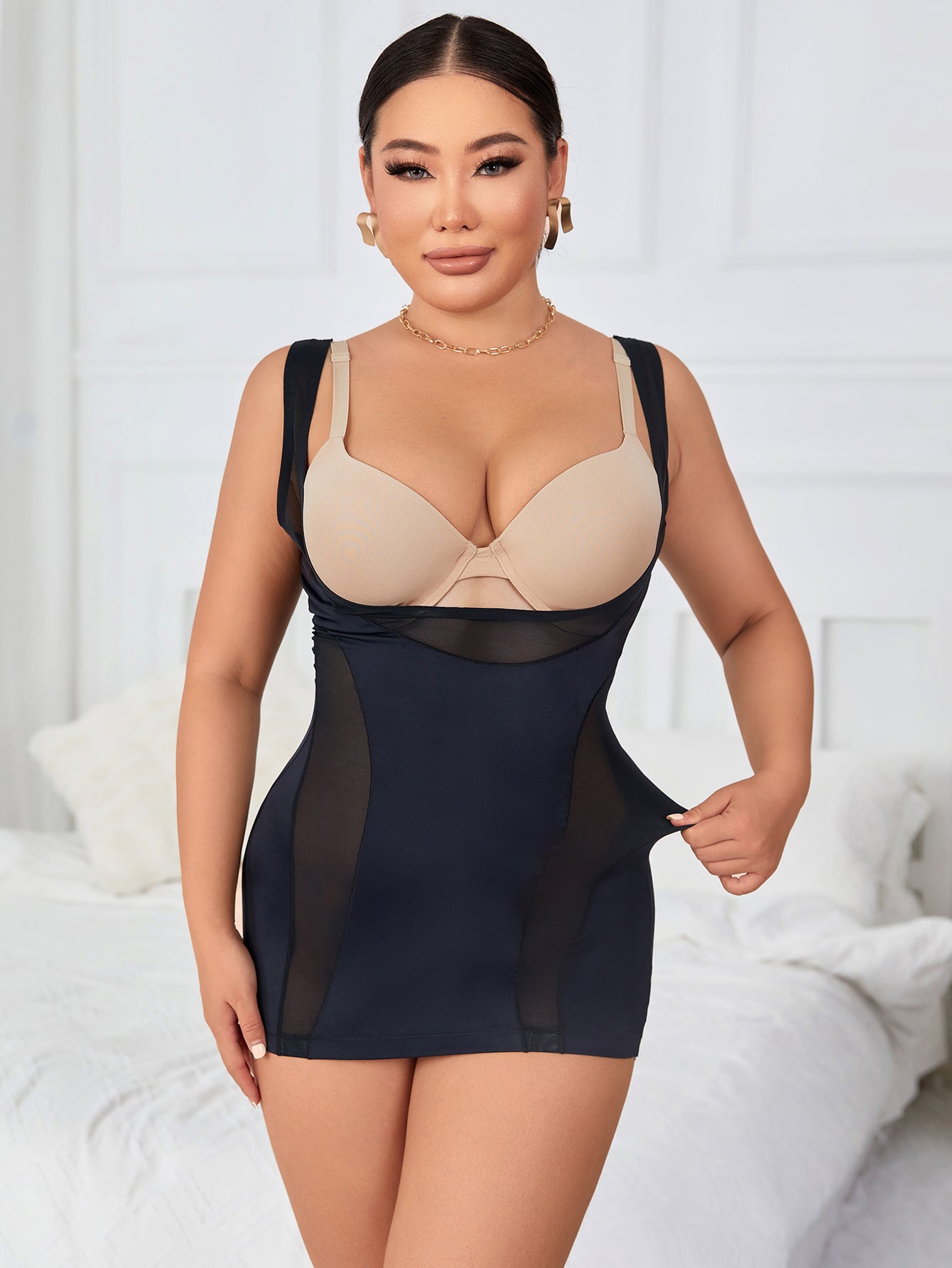 Open Bust Back Support Shapewear Compression Camisole Fajas Waist Trainer