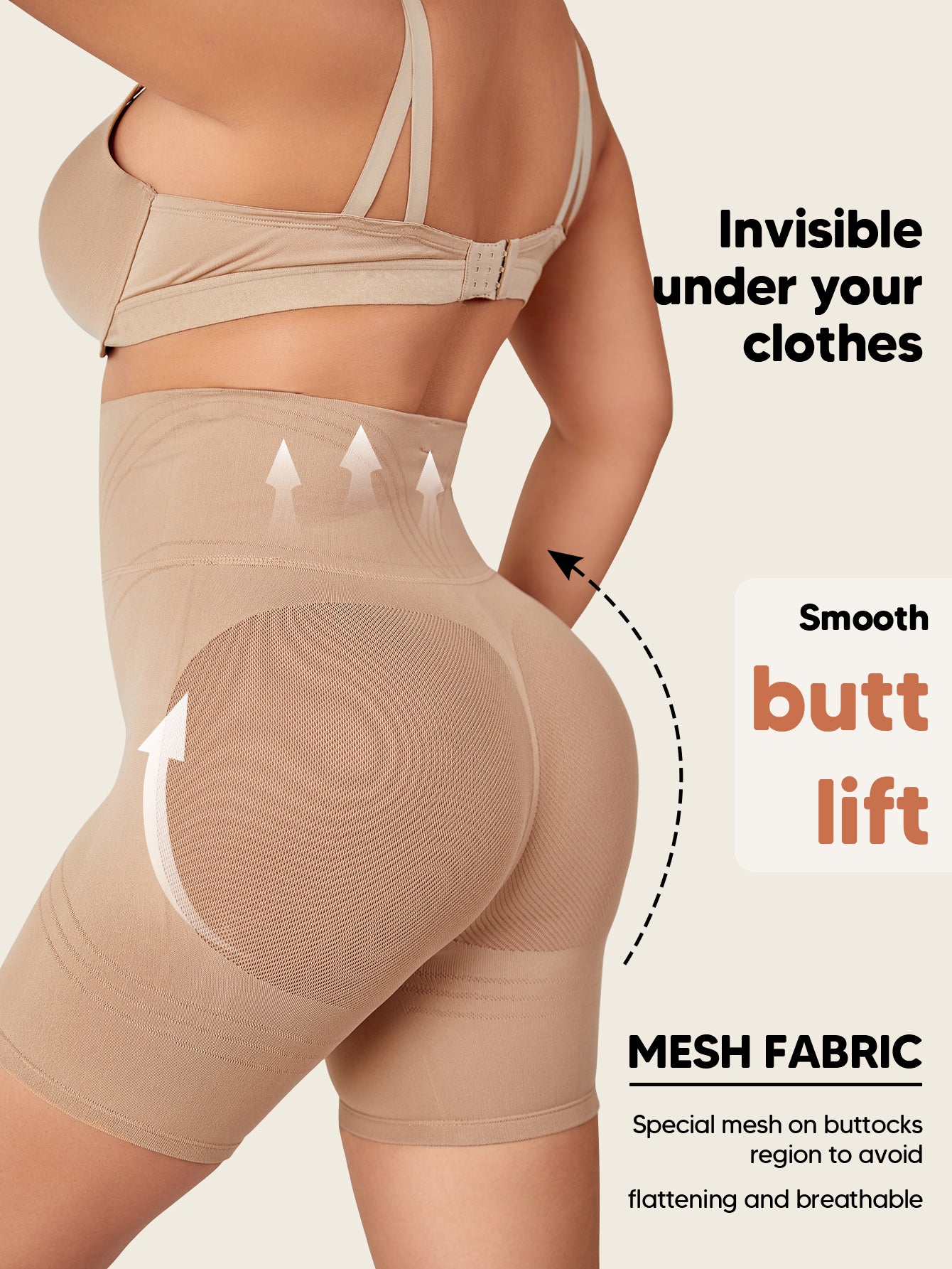 Womens High Waist Body Shaper Shorts Butt Lifting Shapewear Safety Under Shorts