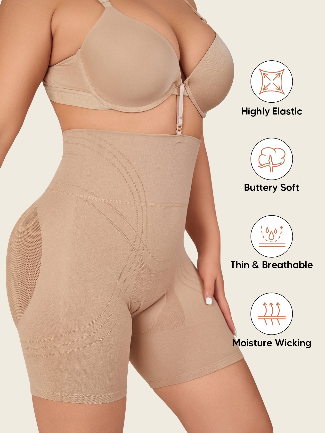 Womens High Waist Body Shaper Shorts Butt Lifting Shapewear Safety Under Shorts