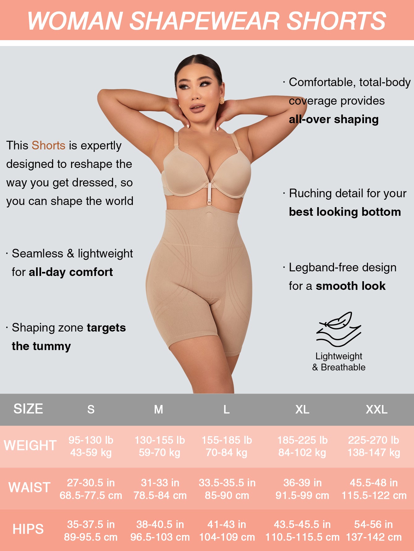 Womens High Waist Body Shaper Shorts Butt Lifting Shapewear Safety Under Shorts