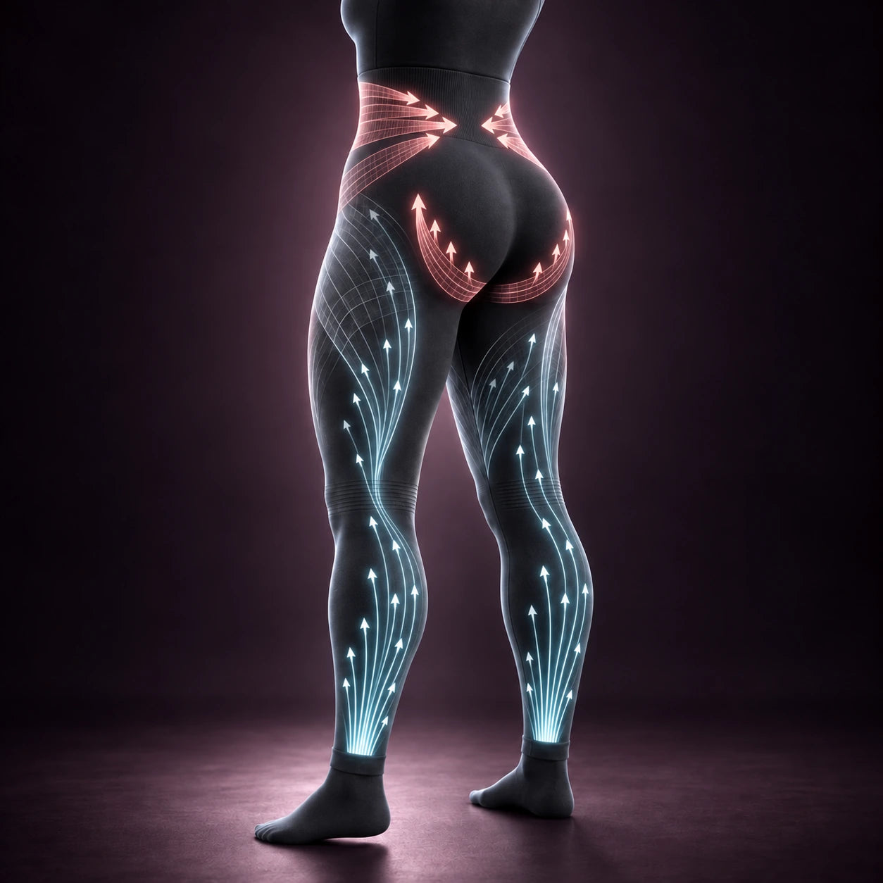 MUEE Black Label legging showing zoned seamless body mapping